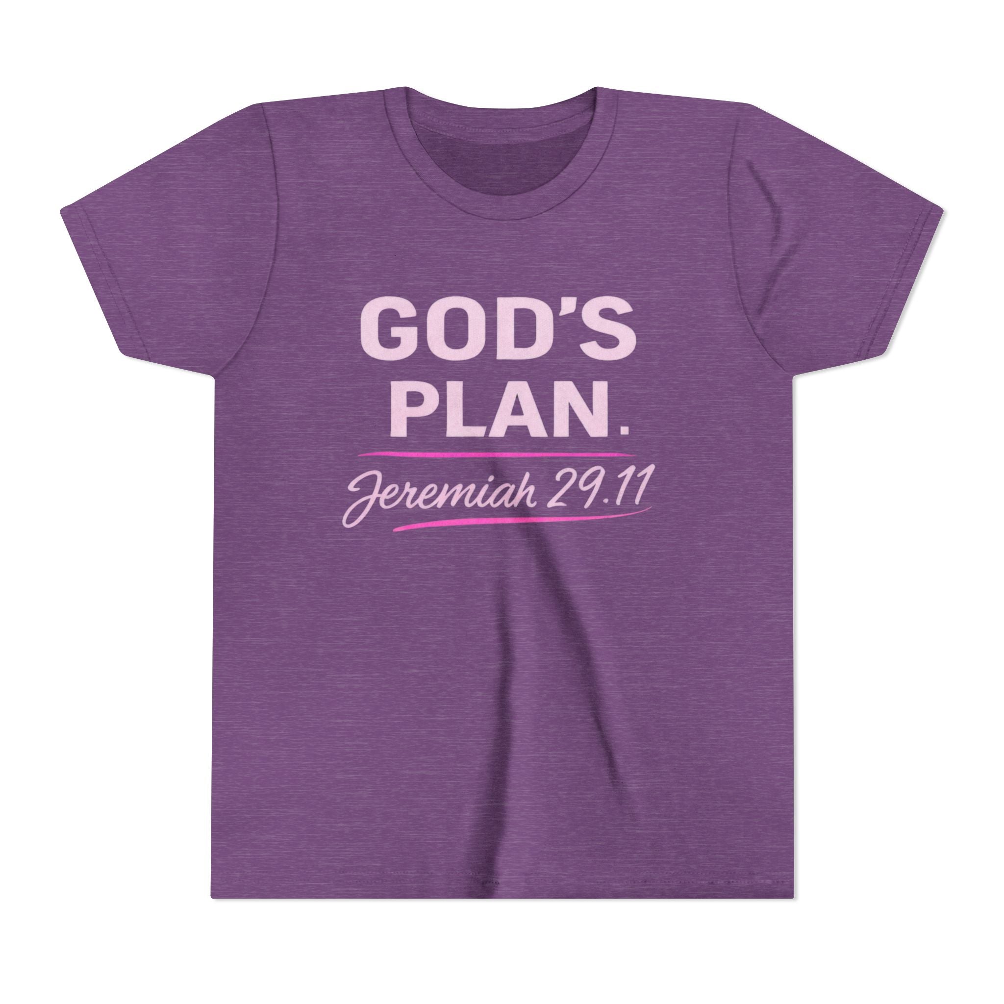 Girls Youth Tee — "God's Plan" Jeremiah 29:11 Christian Faith T-shirt