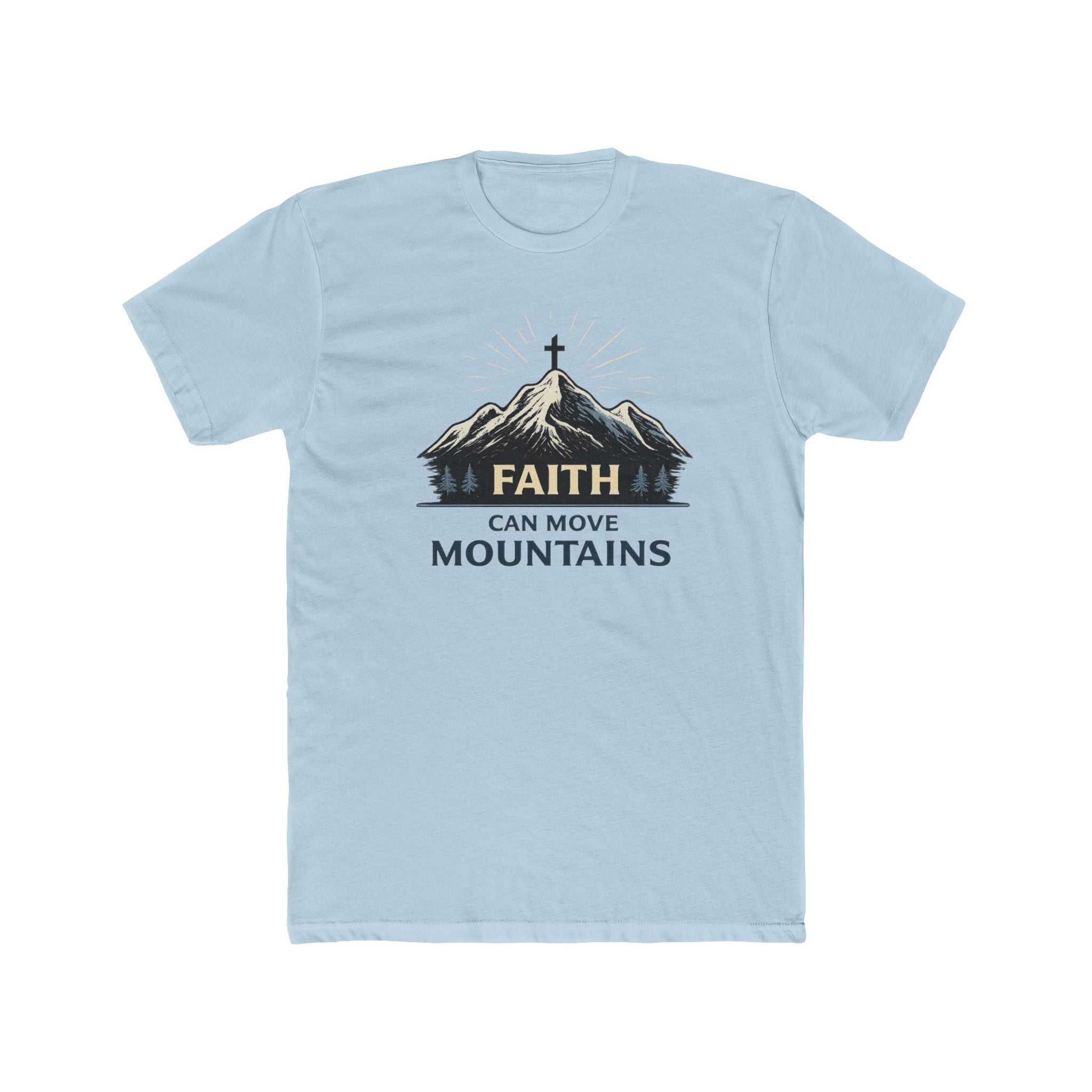 Faith Can Move Mountains T-Shirt | Christian Mountain Cross Tee