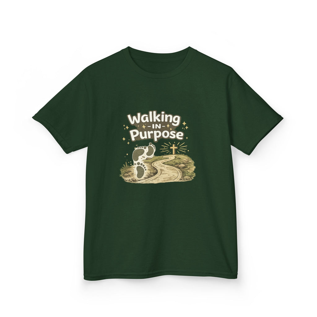 Kids Tee — "Walking in Purpose" Inspirational Christian Kids T-Shirt