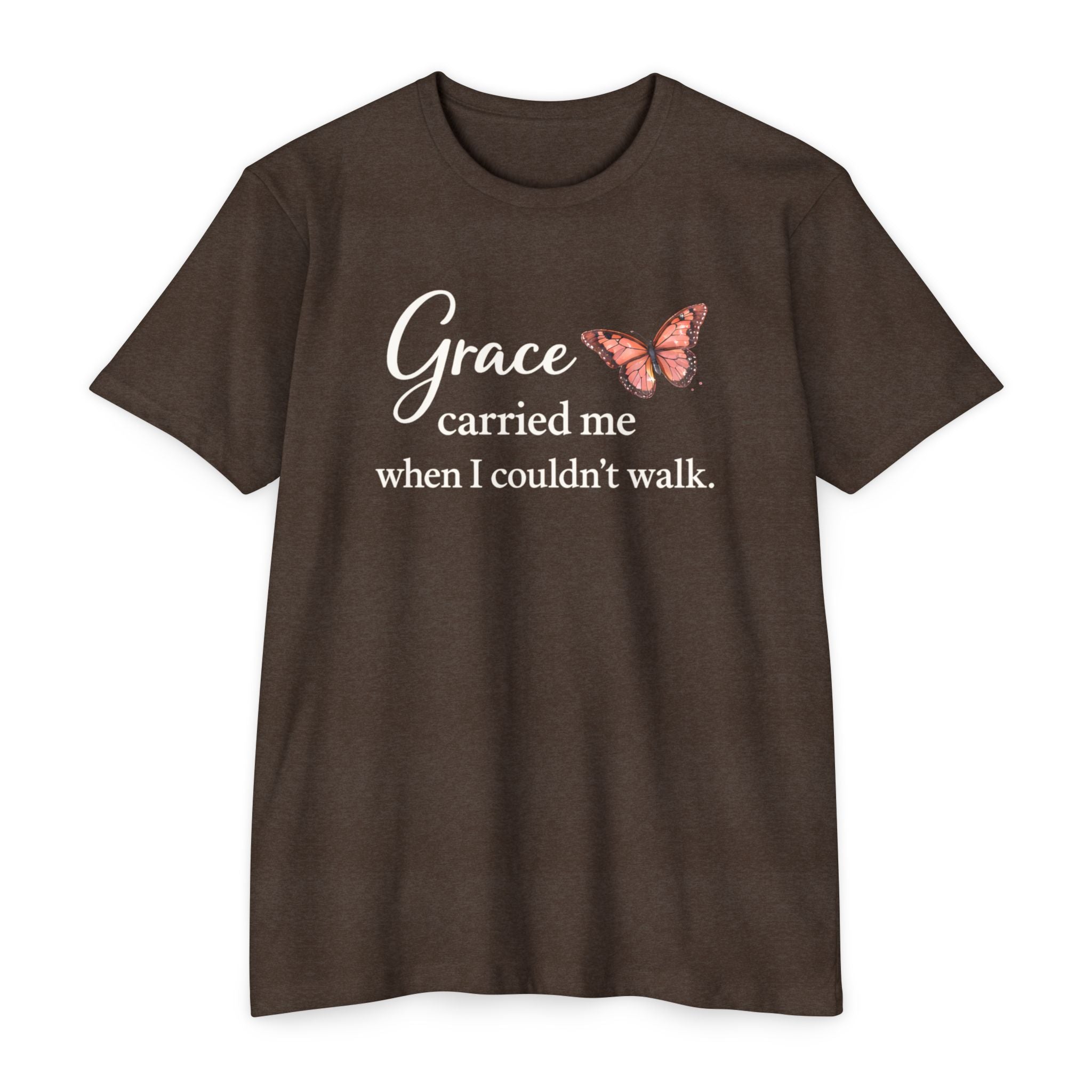 Grace Carried Me T-Shirt — Inspirational Butterfly Faith Tee
