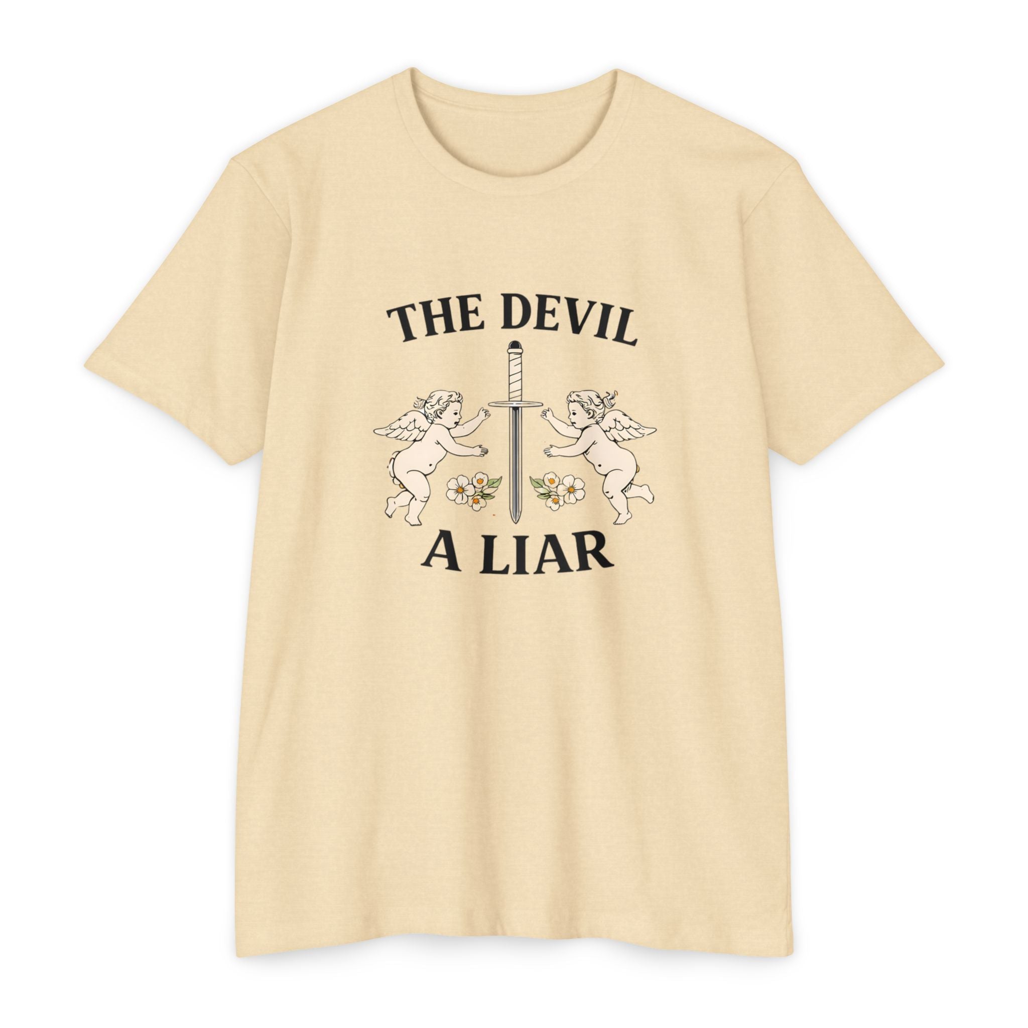 The Devil A Liar T-Shirt — Vintage Angel Sword Graphic Tee