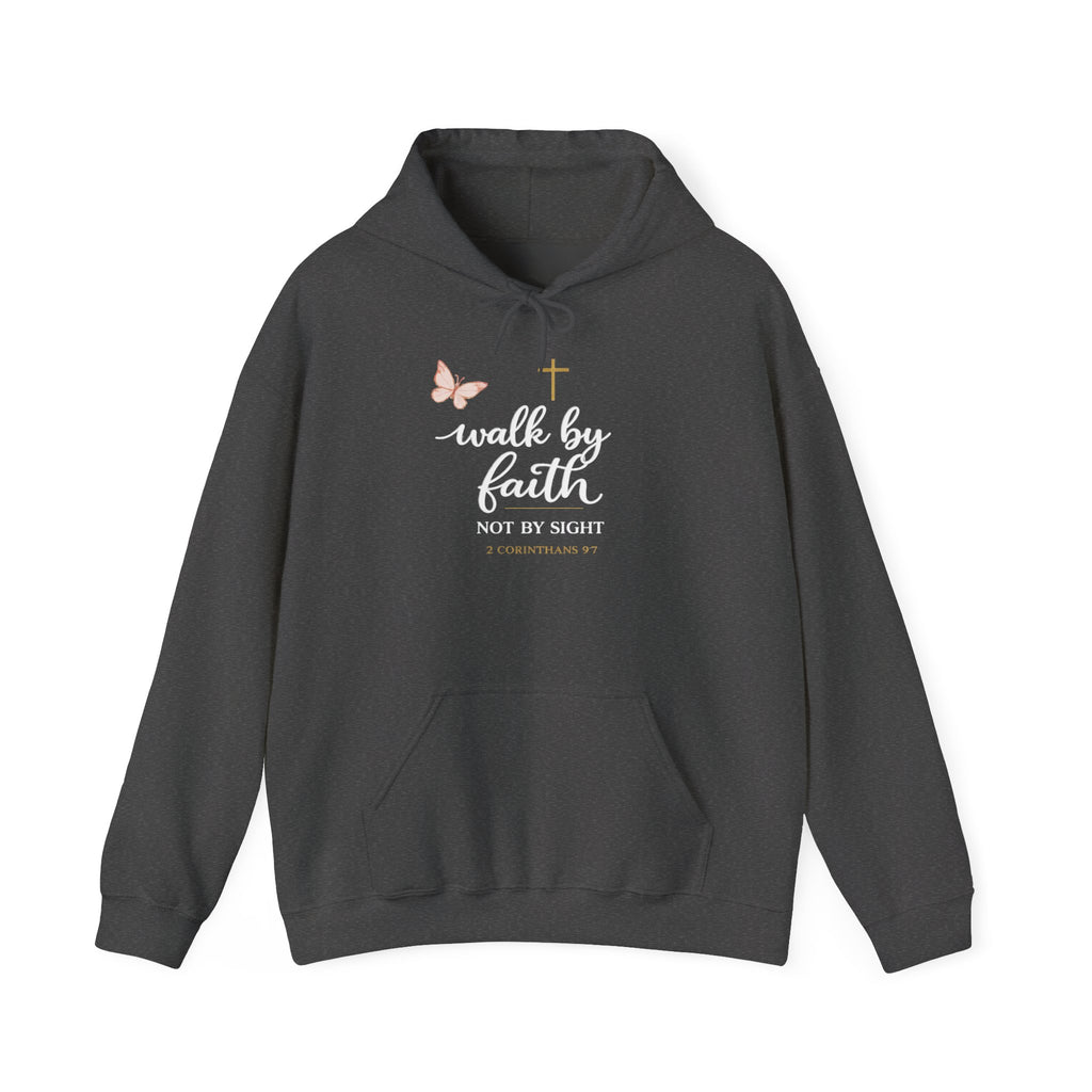 Womens Faith Hoodie - "Walk by Faith, Not by Sight" Christian Pullover