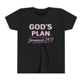 Girls Youth Tee — "God's Plan" Jeremiah 29:11 Christian Faith T-shirt