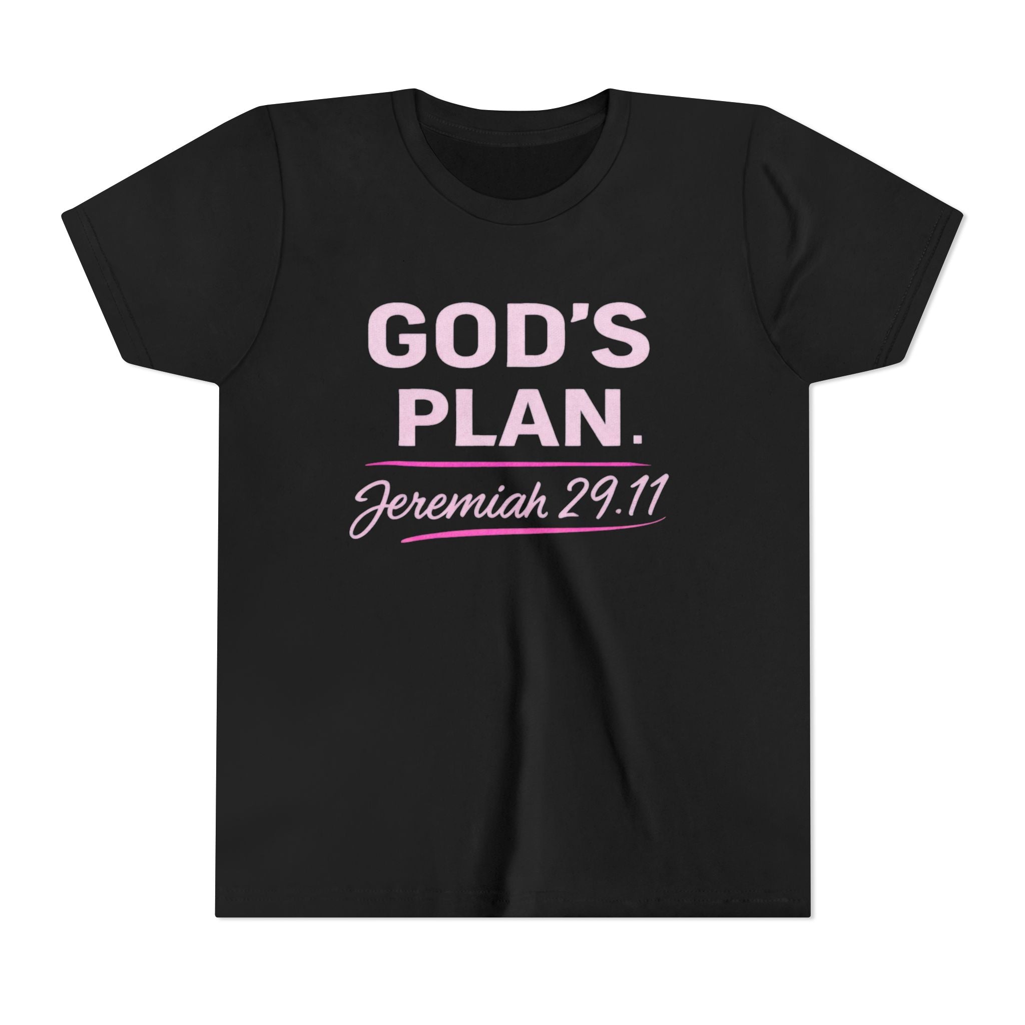 Girls Youth Tee — "God's Plan" Jeremiah 29:11 Christian Faith T-shirt