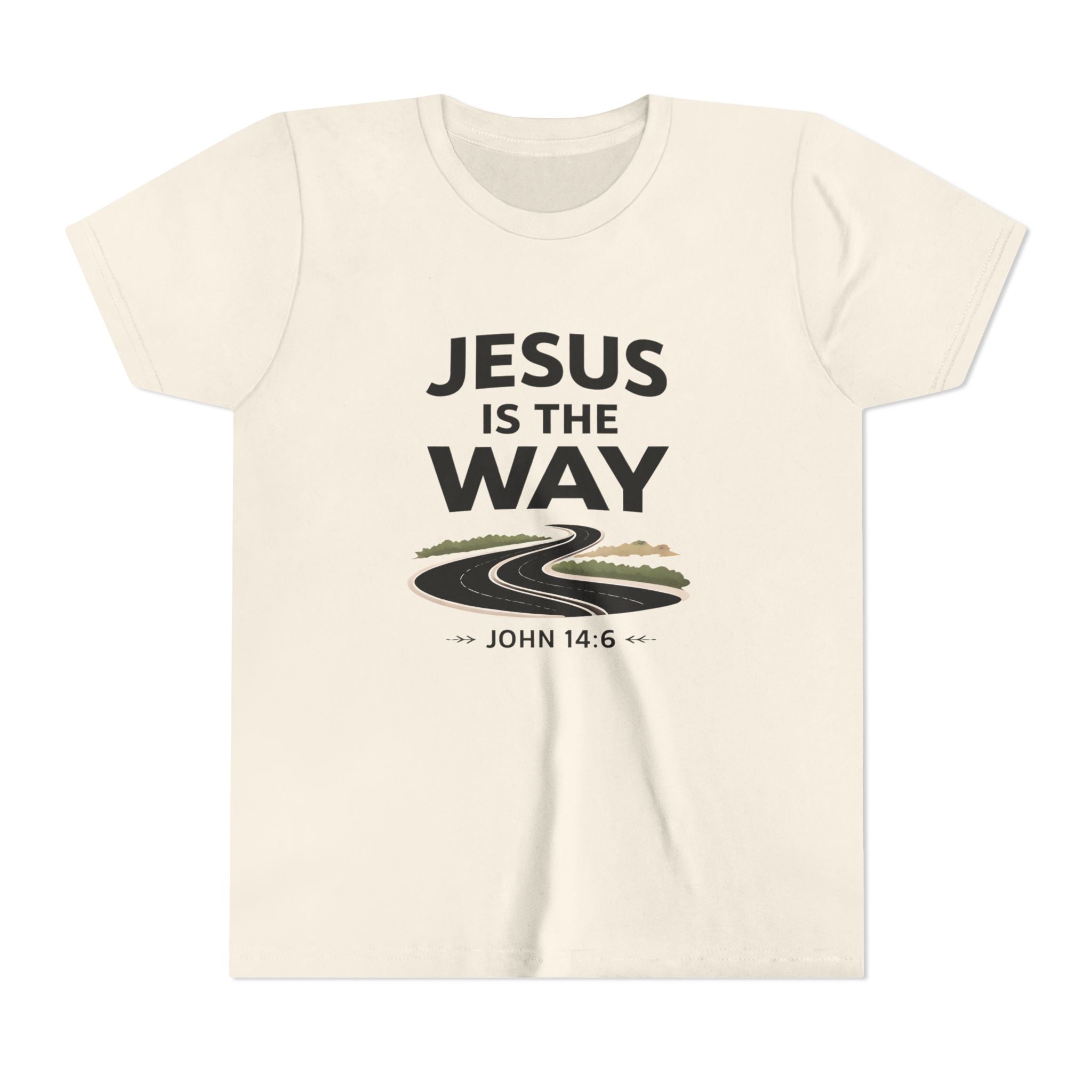 Boys Youth Tee — "Jesus Is The Way" Christian Graphic Shirt (John 14:6)