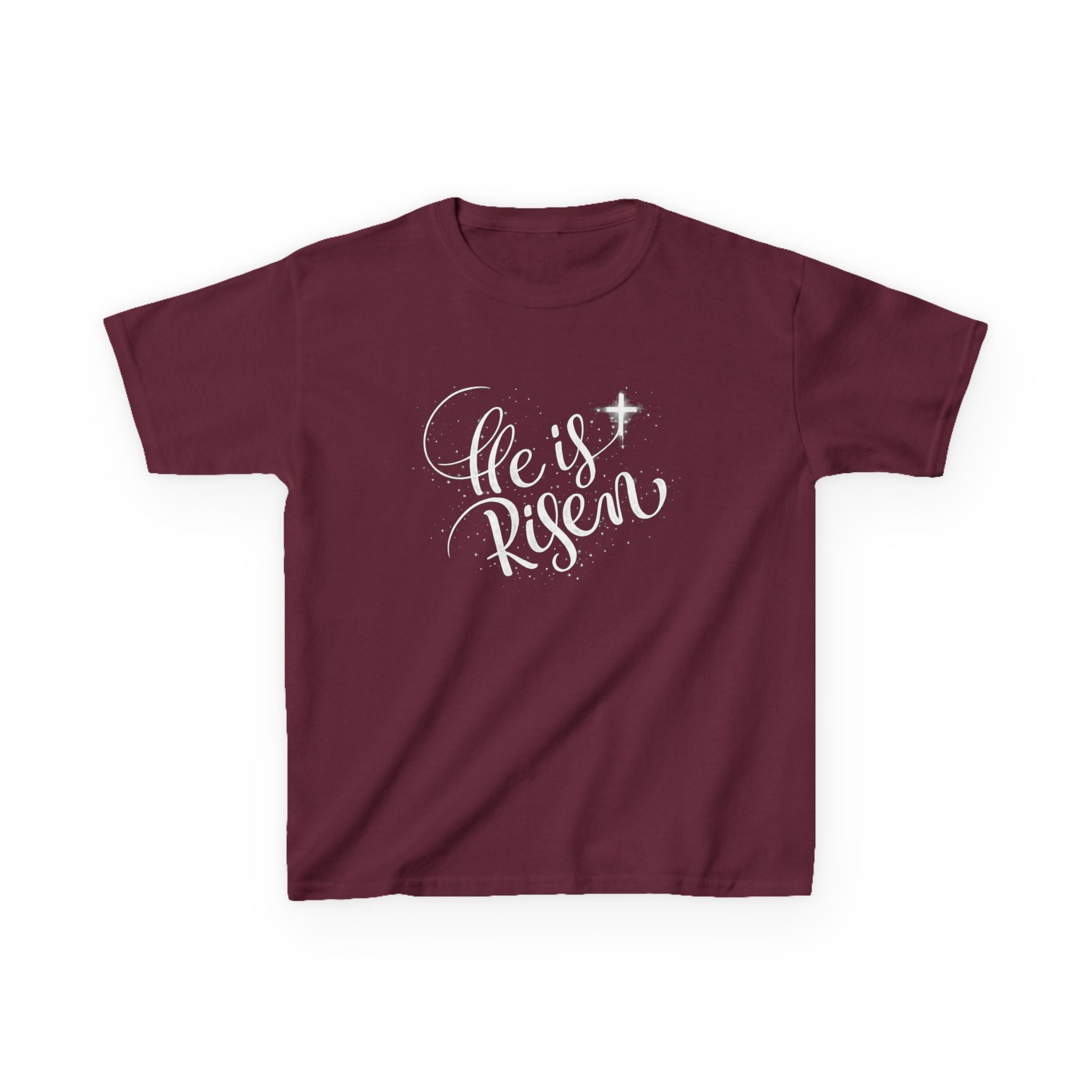 Girls Kids T-Shirt  "He Is Risen" Easter Christian Tee