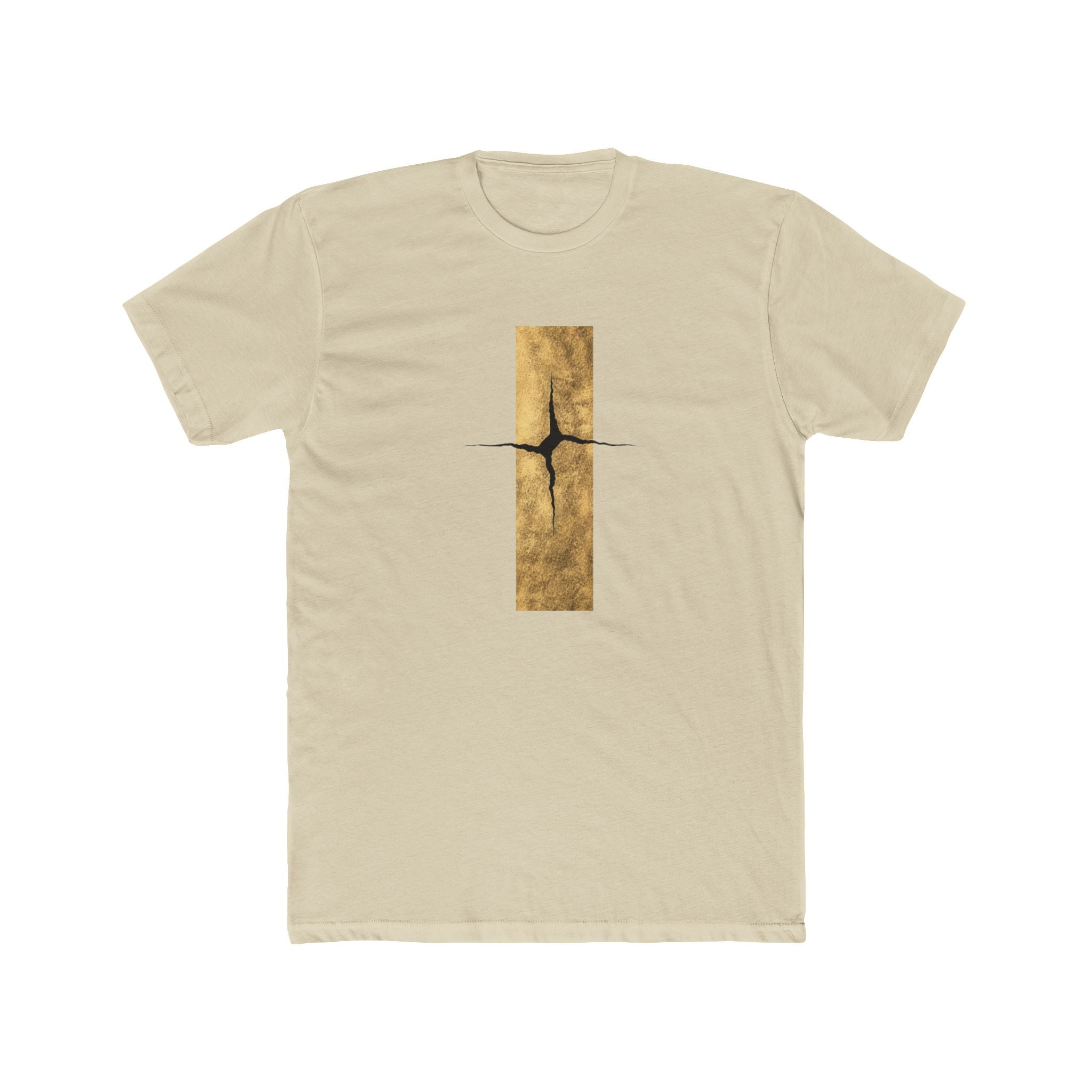 Cracked Gold Bar Tee | Minimal Abstract Vertical Design