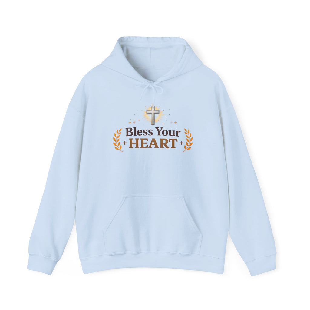 Womens Bless Your Heart Hoodie  Christian Cross Faith Pullover