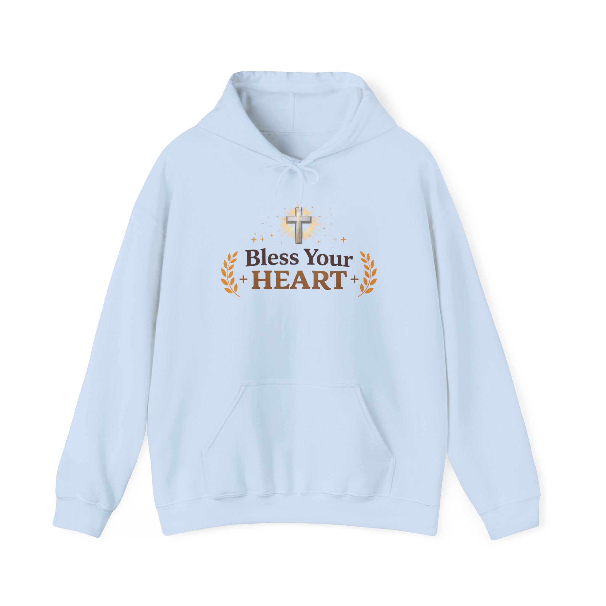 Womens Bless Your Heart Hoodie  Christian Cross Faith Pullover