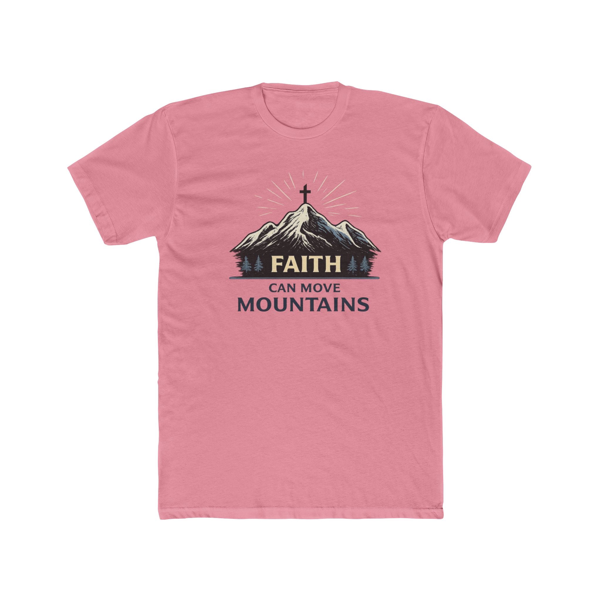 Faith Can Move Mountains T-Shirt | Christian Mountain Cross Tee