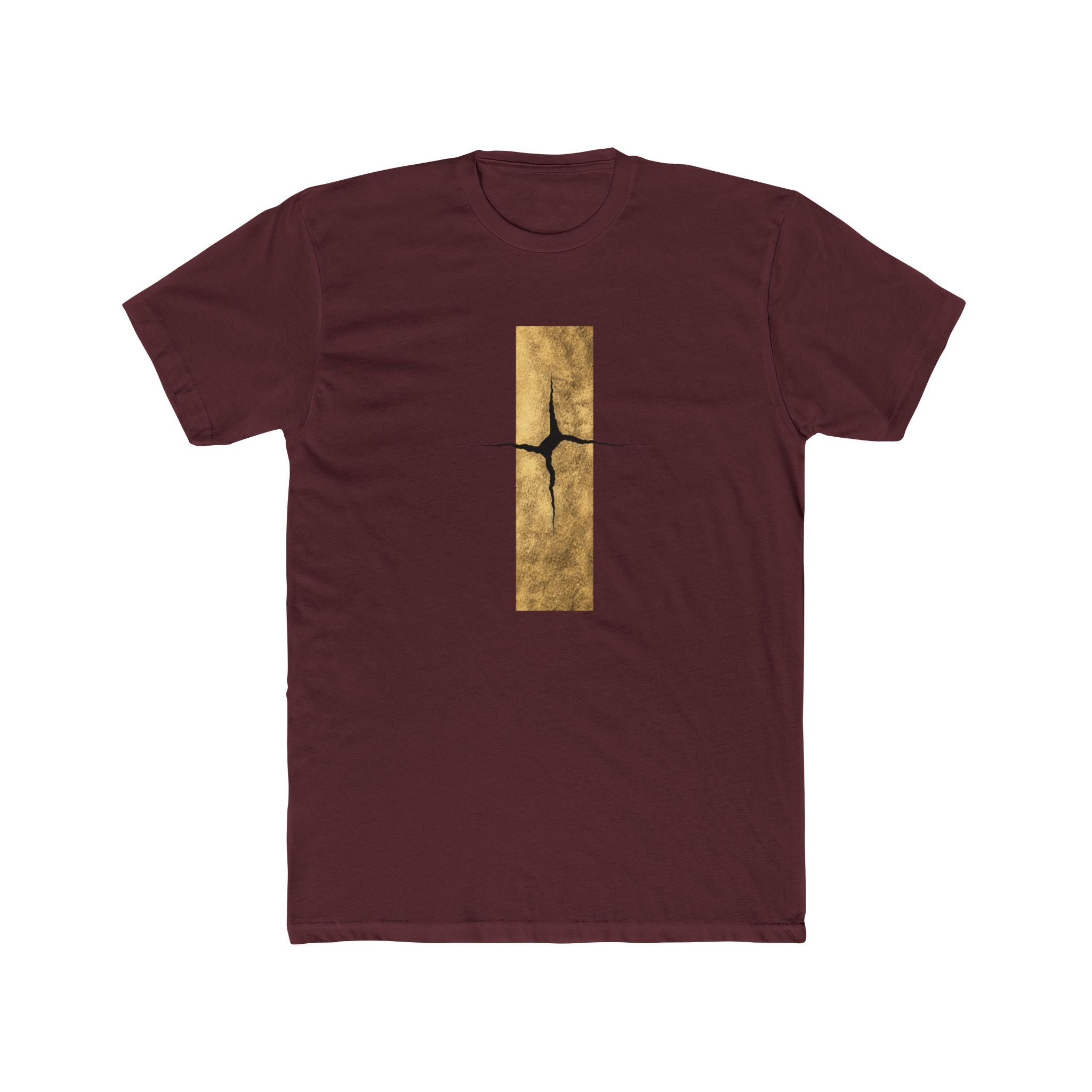 Cracked Gold Bar Tee | Minimal Abstract Vertical Design