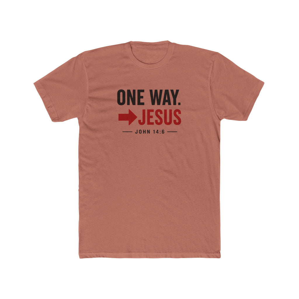Mens One Way → Jesus T-Shirt — Christian Faith Graphic Tee