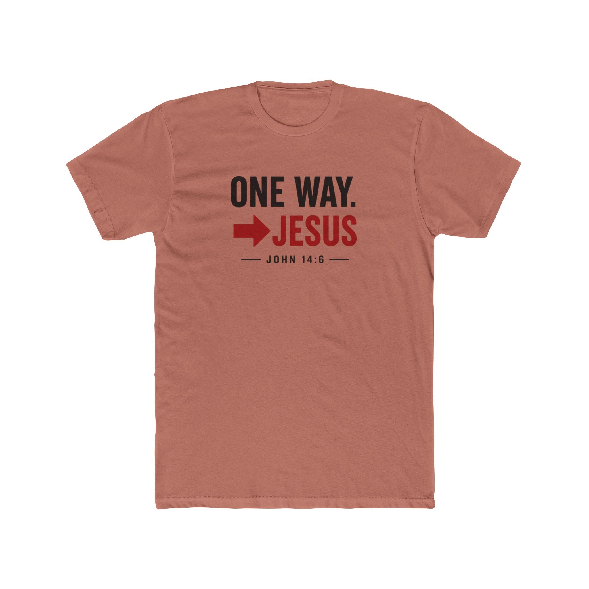 Mens One Way → Jesus T-Shirt — Christian Faith Graphic Tee