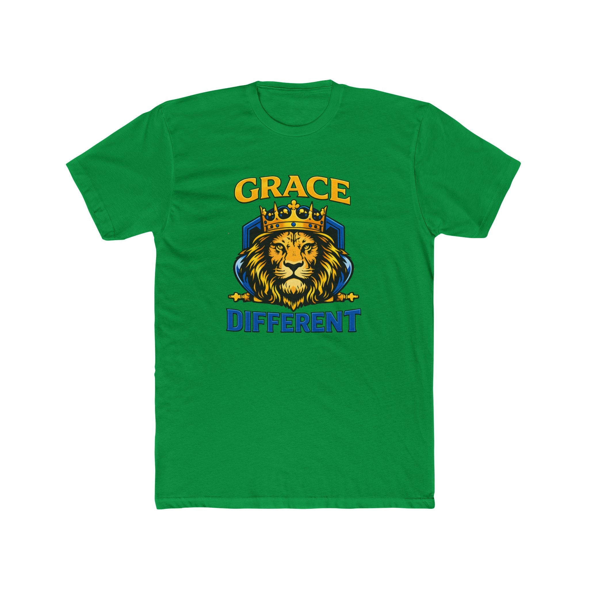 Grace Different Lion Graphic Tee — Crowned Lion Inspirational Christian Shirt