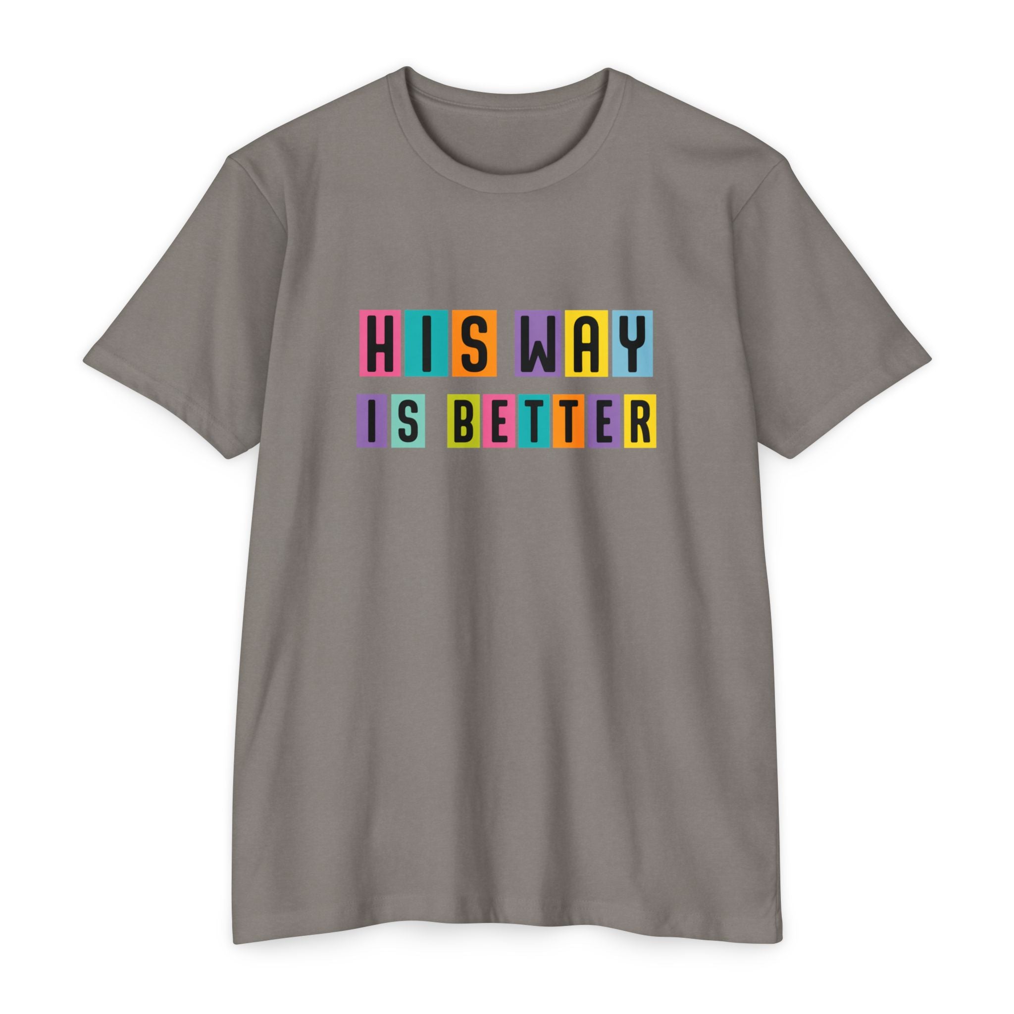 Womens His Way Is Better T-Shirt — Color Block Retro Typography Tee