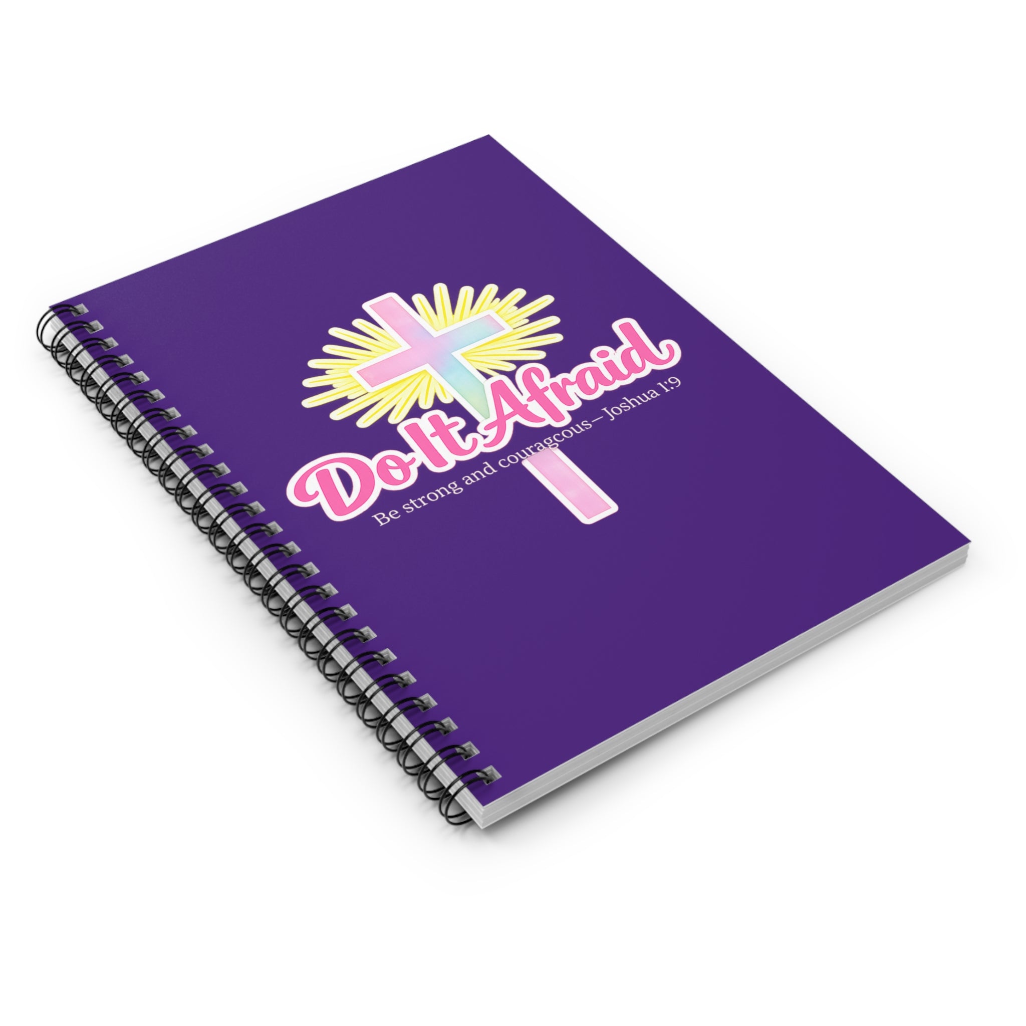 Spiral Notebook — "Do It Afraid" Christian Journal (Joshua 1:9)