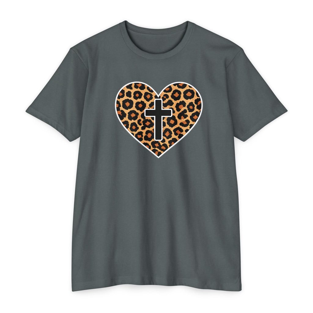 Womens  Heart with Cross T-shirt | Christian Faith