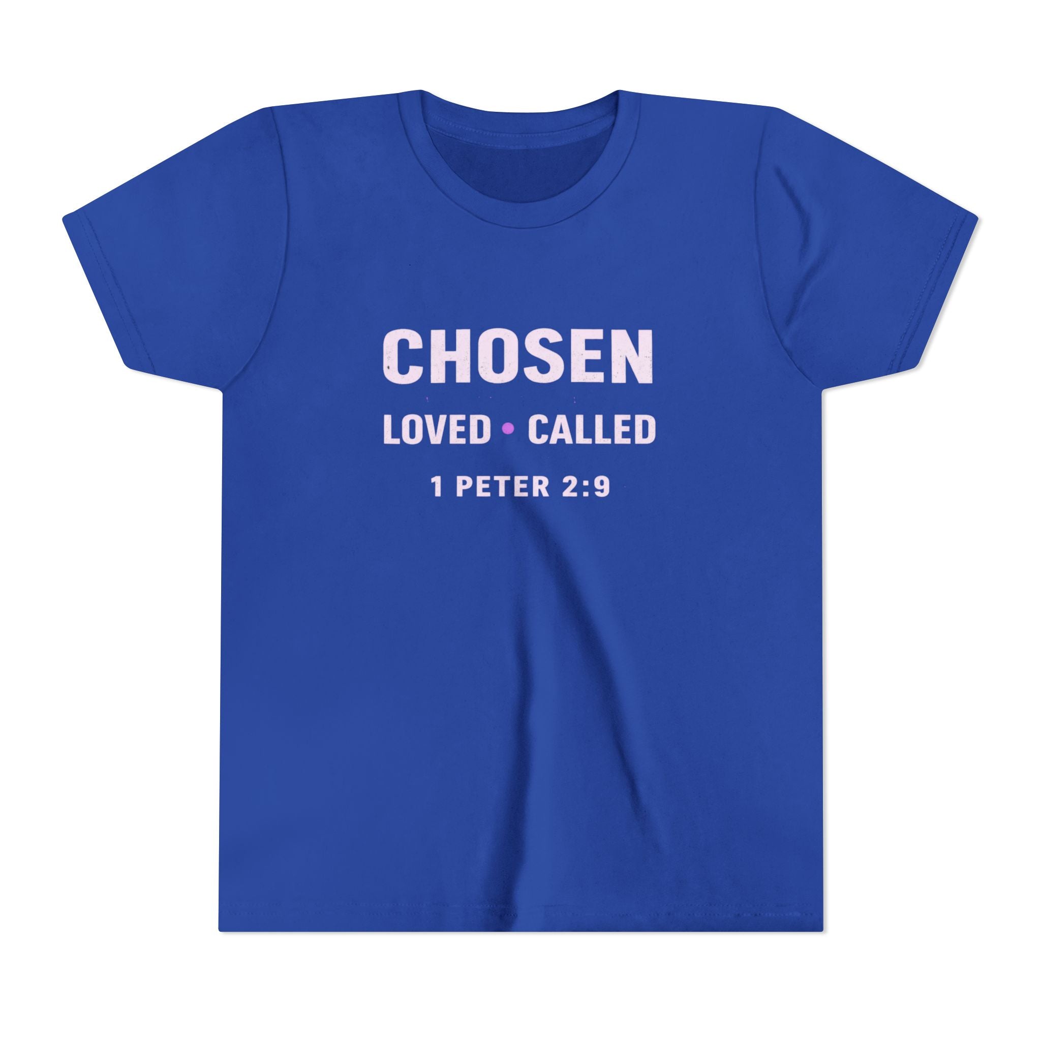 Girls Youth Tee - "CHOSEN Loved • Called" 1 Peter 2:9 Christian Faith Shirt