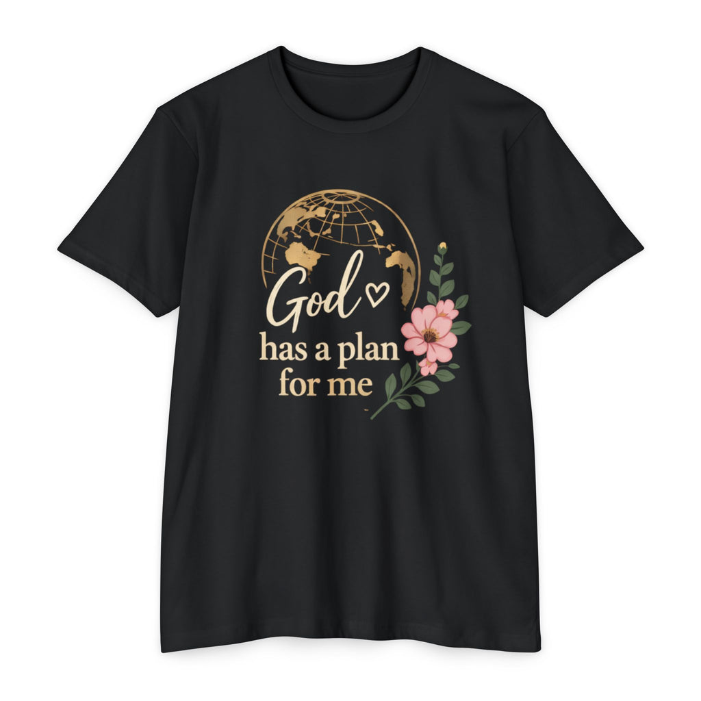 Inspirational Faith T-Shirt — "God Has a Plan for Me" Floral Tee