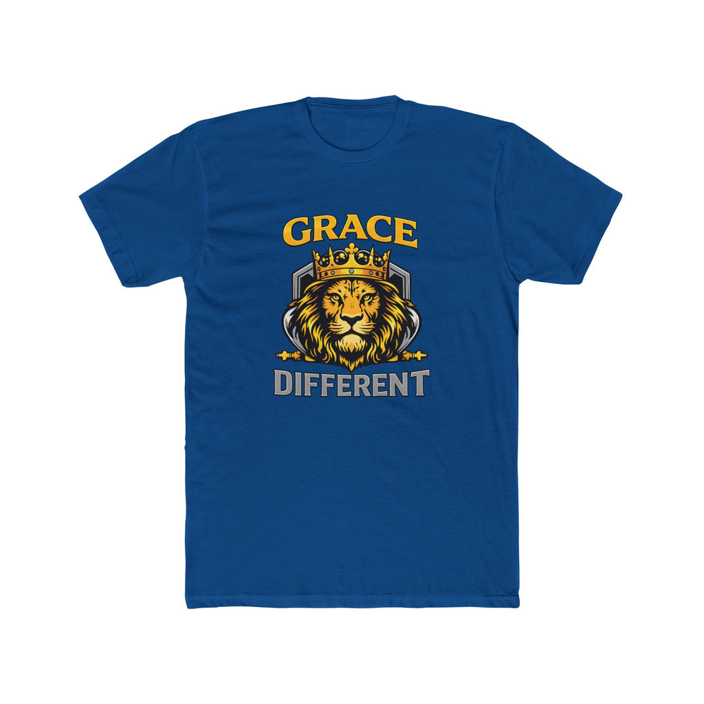 Grace Different Lion Graphic Tee — Crowned Lion Inspirational Christian Shirt