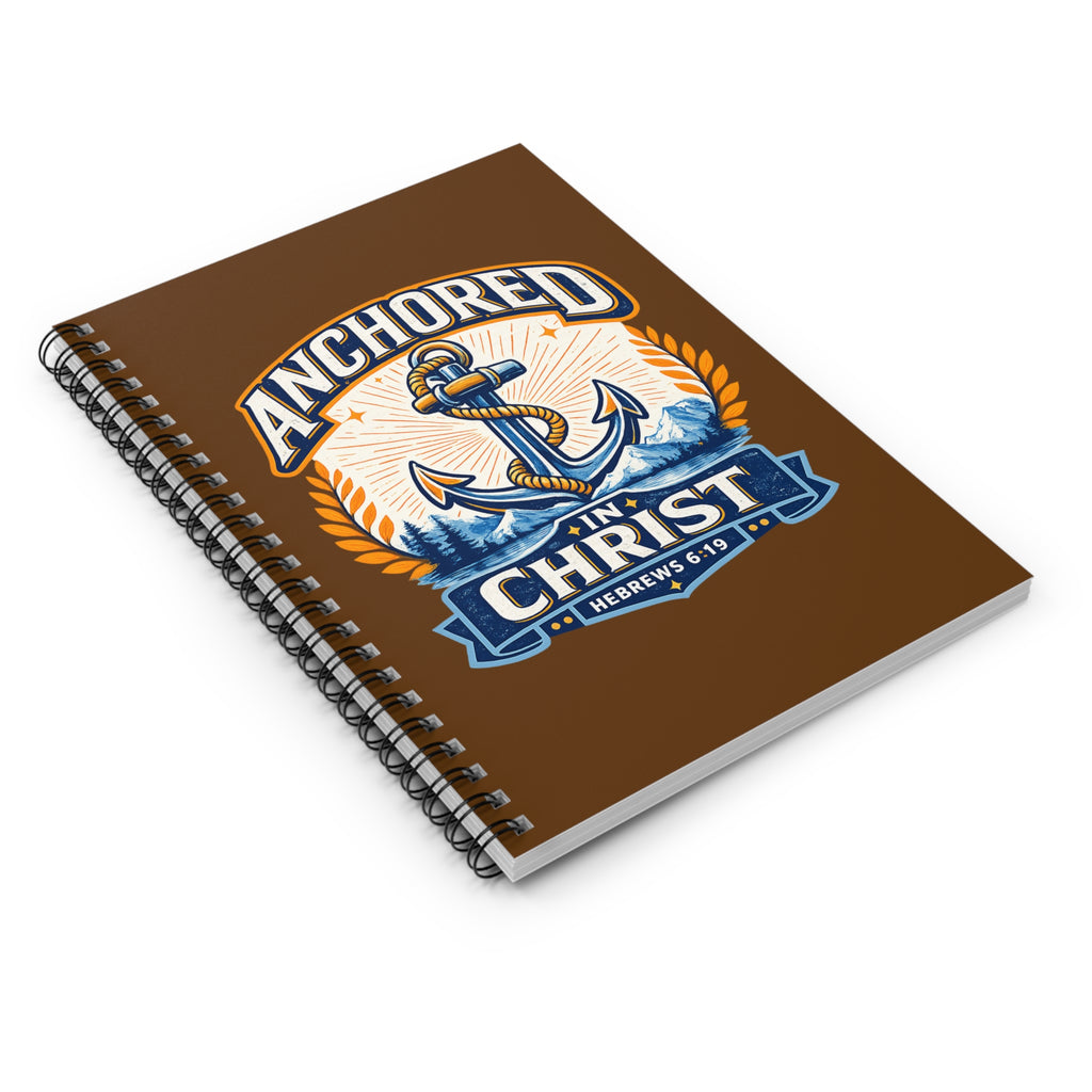 Anchored in Christ Spiral Notebook — Hebrews 6:19 Christian Journal