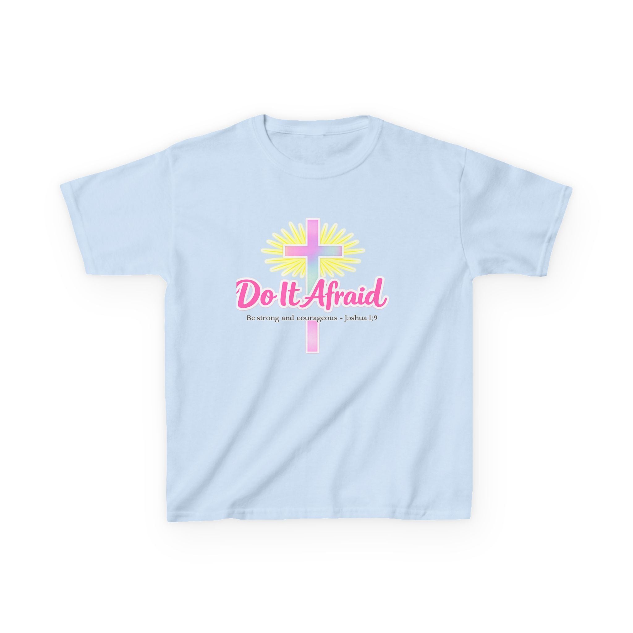 Girls Tshirt "Do It Afraid" Cross Christian Shirt
