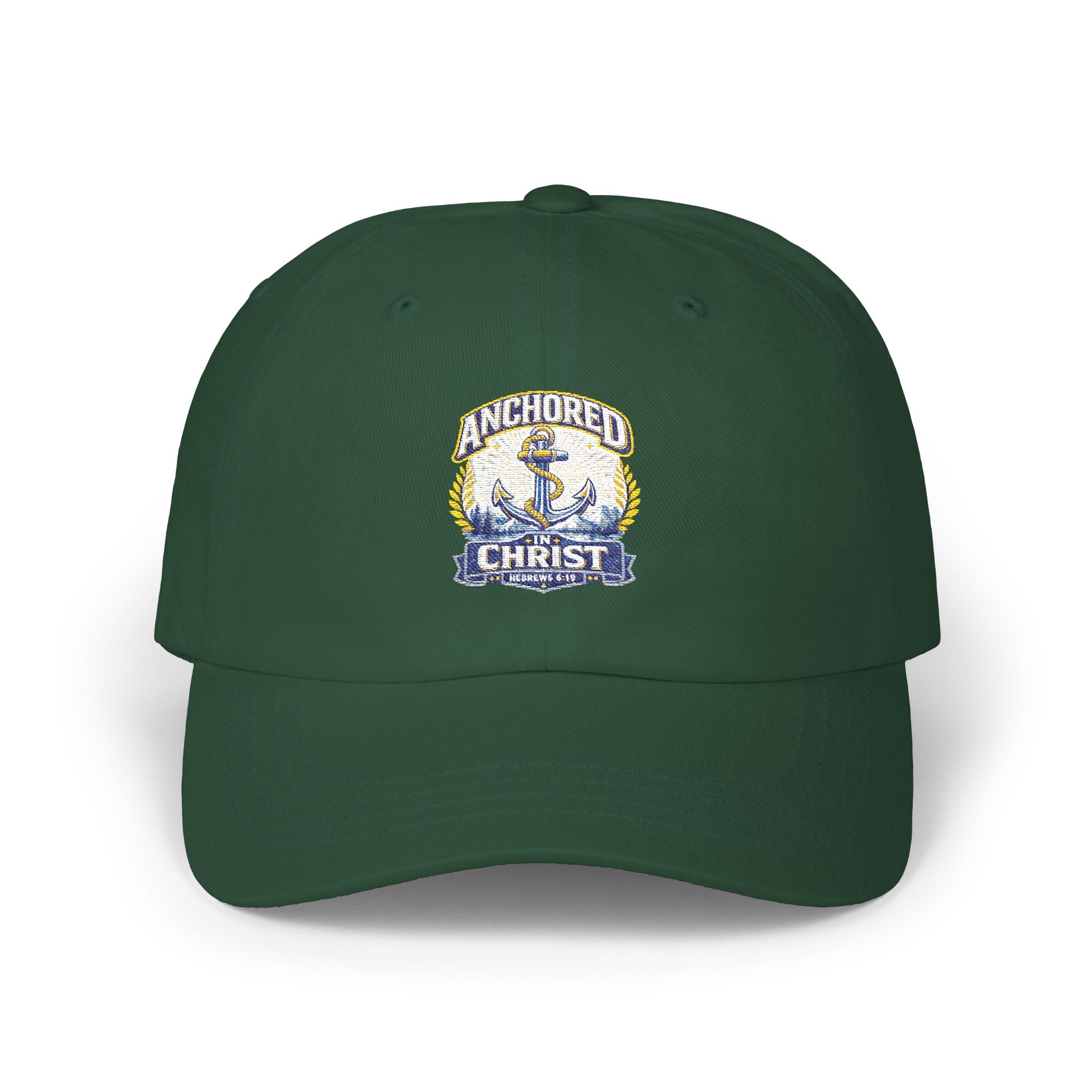Anchored in Christ Dad Cap — Christian Anchor Baseball Hat