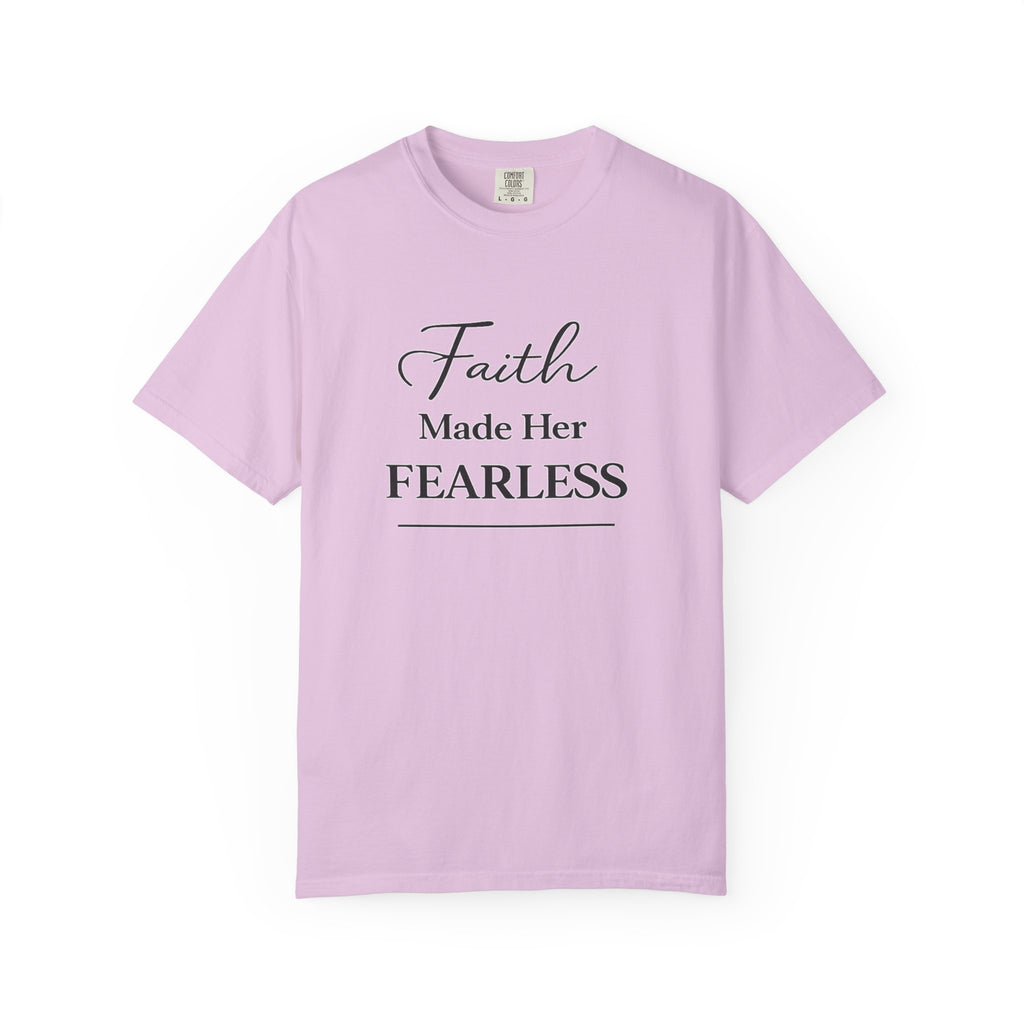 Faith Made Her Fearless T-Shirt — Inspirational Christian Tee for Women