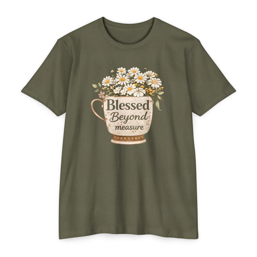 T-Shirt — "Blessed Beyond Measure" Floral Bouquet Tee
