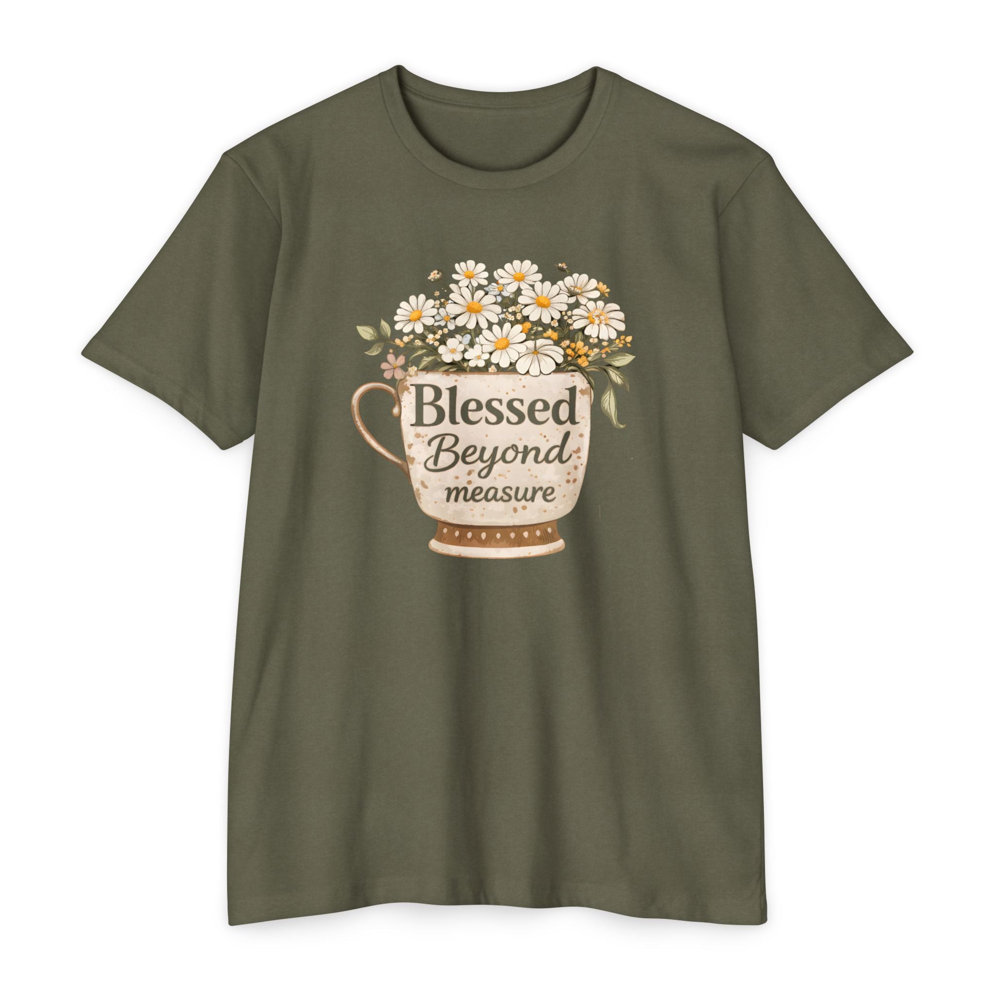 T-Shirt — "Blessed Beyond Measure" Floral Bouquet Tee