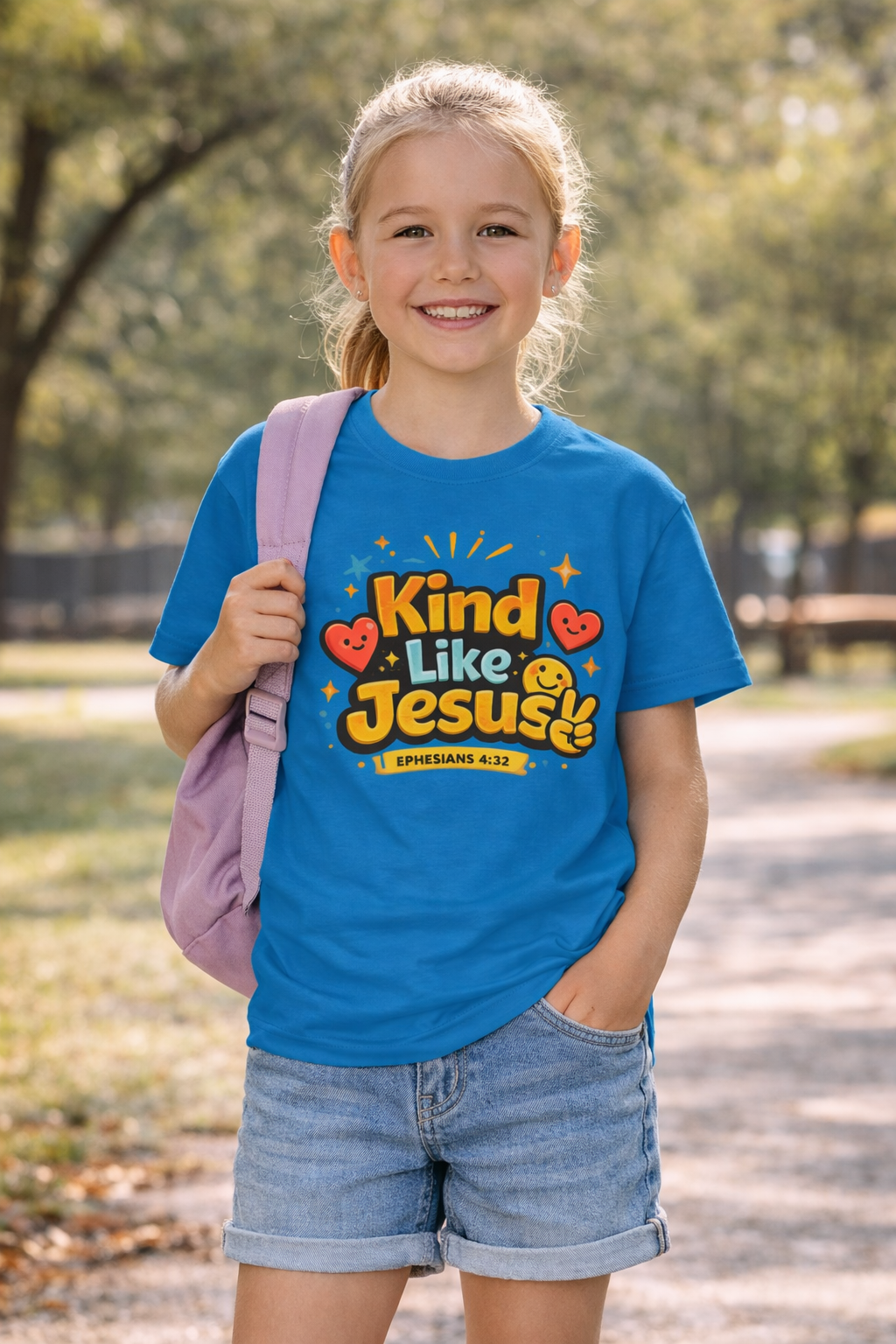 Kids Tee — "Kind Like Jesus" Cute Christian Graphic Shirt