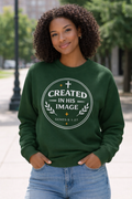 Created In His Image Crewneck Sweatshirt – Christian Faith Genesis 1:27 Pullover