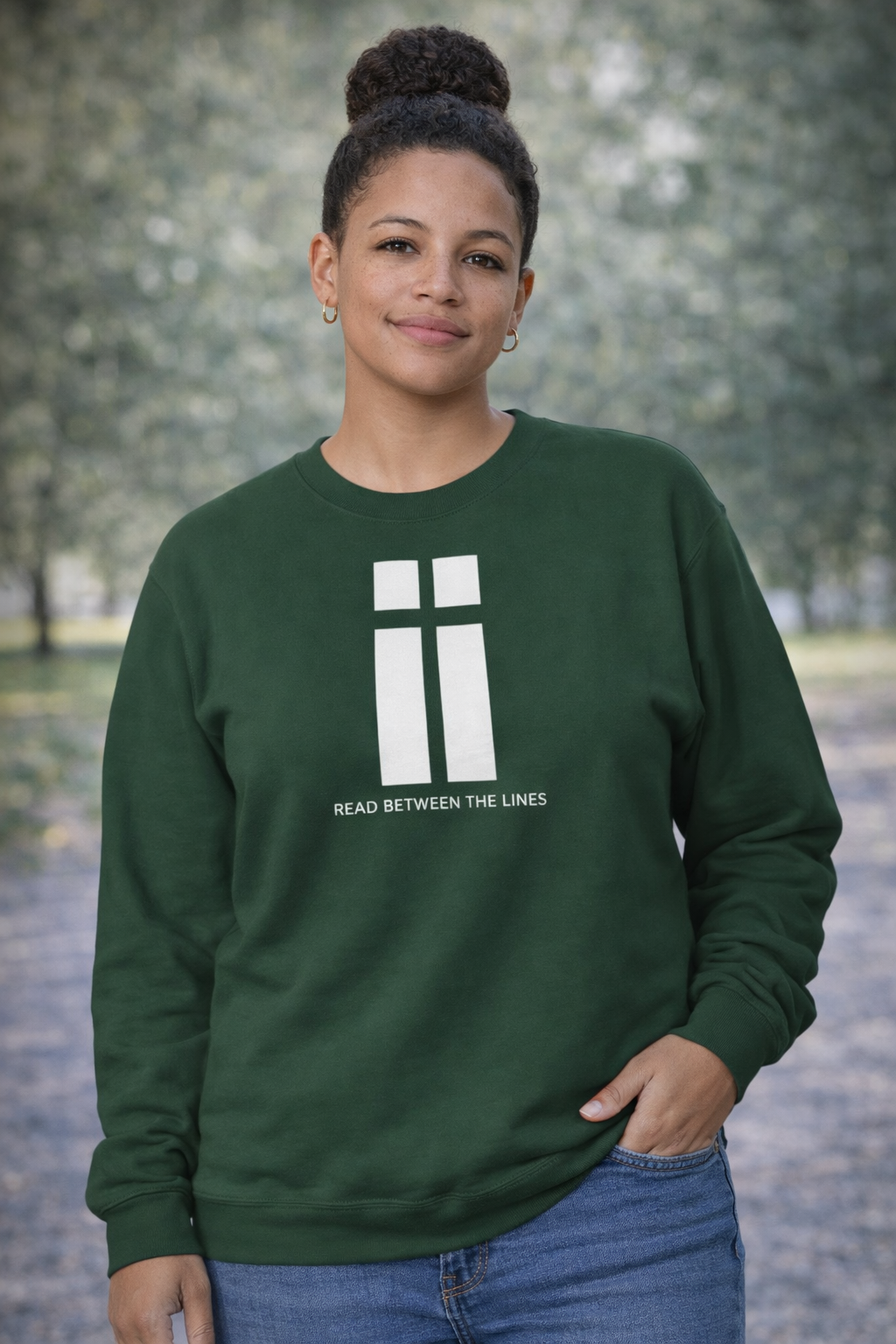 Womens Minimalist 'Read Between The Lines' Crewneck Sweatshirt