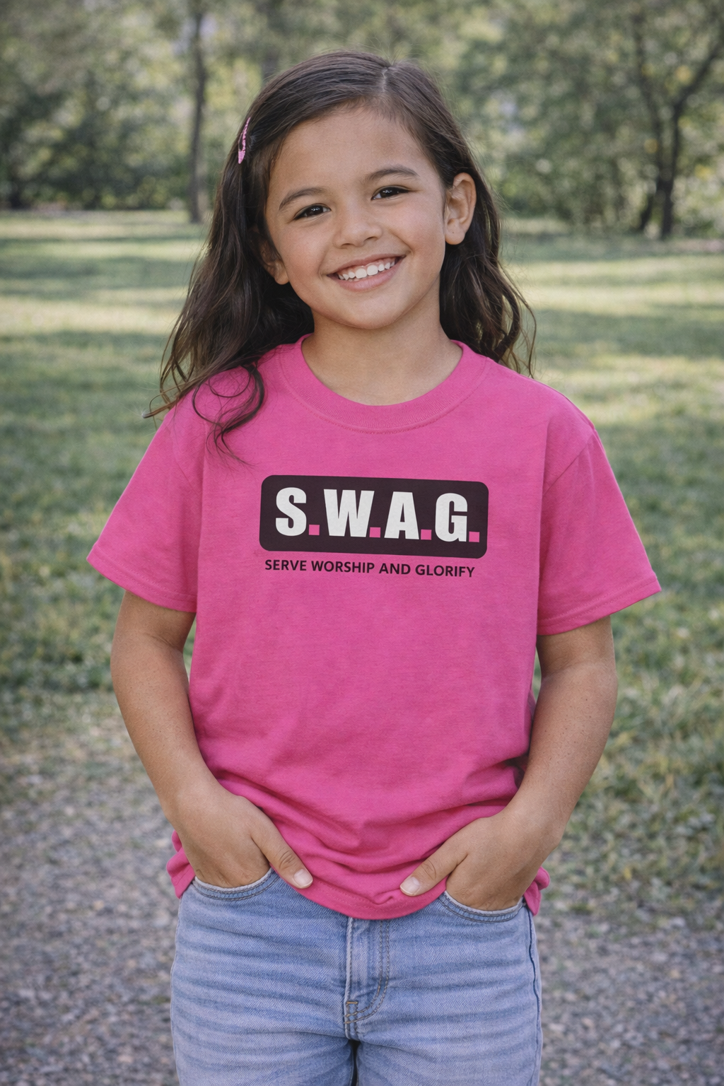 Girls Tee S.W.A.G. (Smile, Work, And Grow) Graphic Shirt