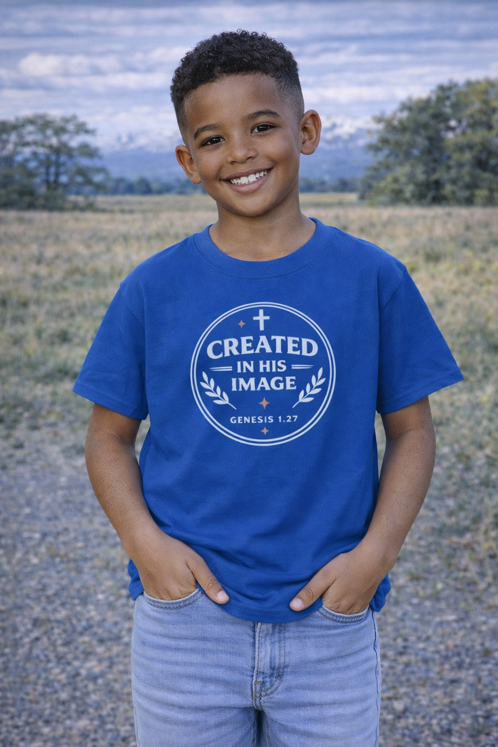 Boy " Created In His Image" Kids Heavy Cotton™ Tee