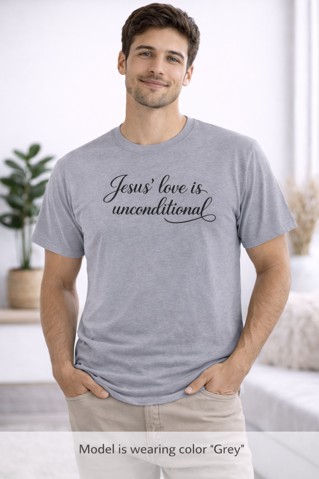 Jesus' Love Is Unconditional T-Shirt | Christian Faith Script Tee