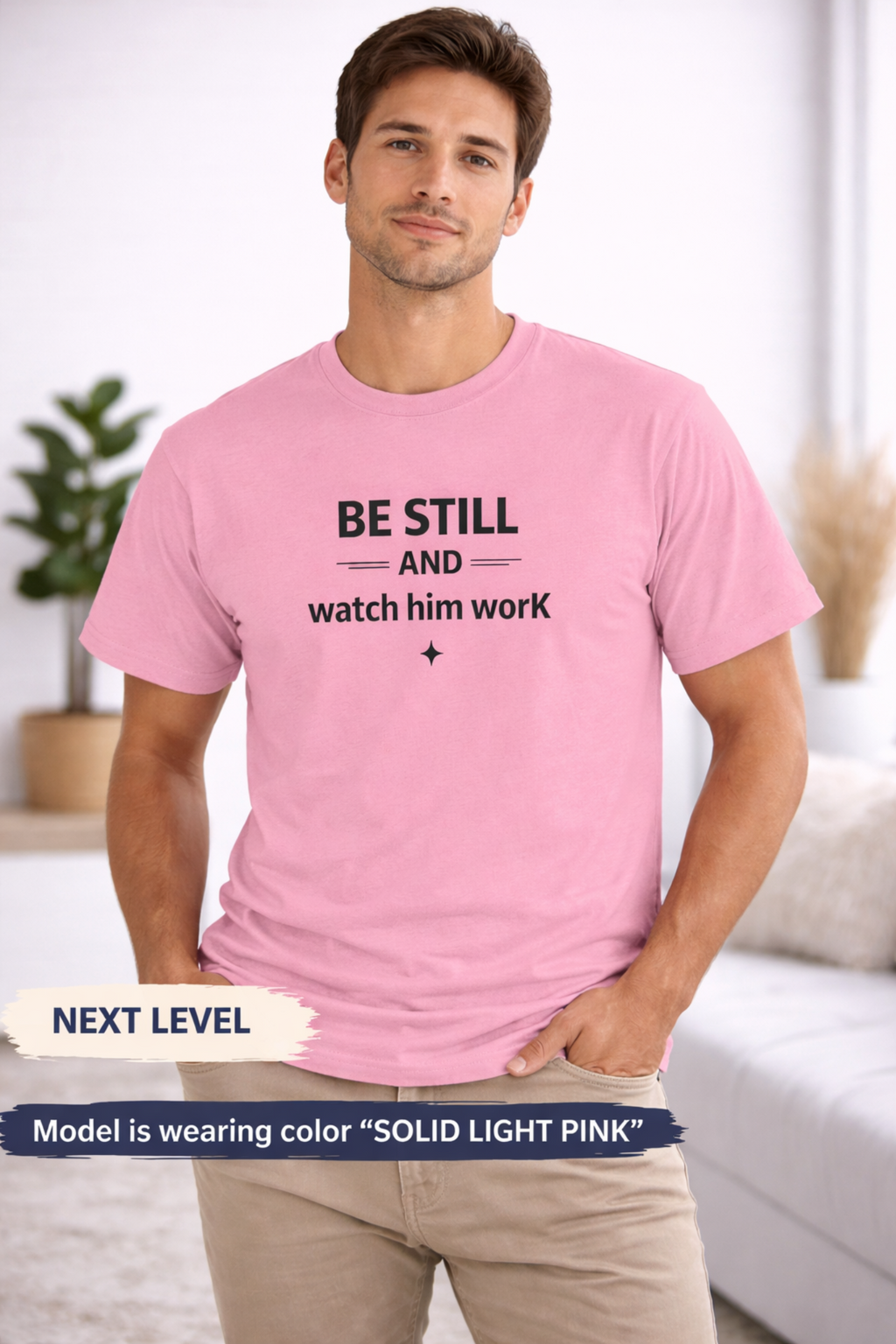 Be Still and Watch Him Work T-Shirt | Faith Christian Tee