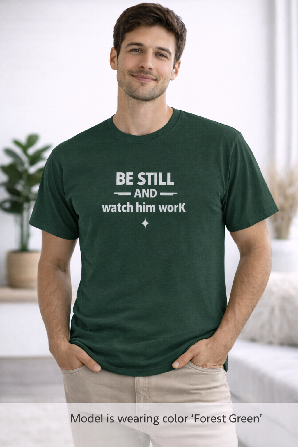 Be Still and Watch Him Work Tee | Christian Faith Shirt