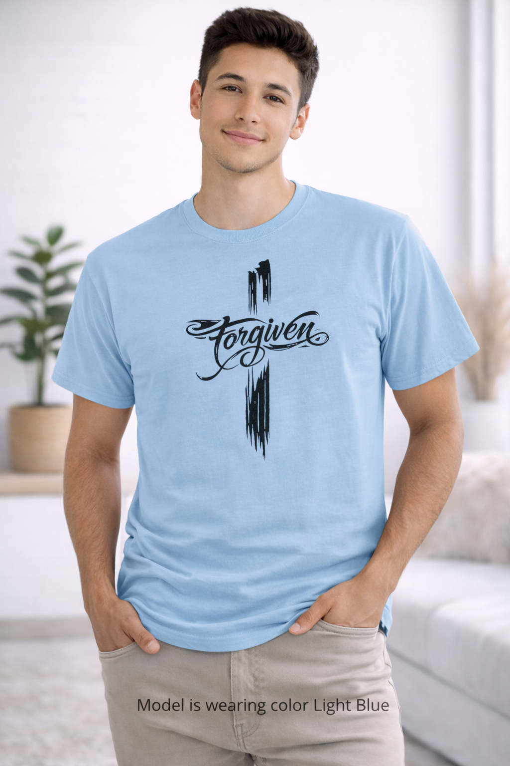 Forgiven Script Cross Tee | Faith Christian Religious Shirt