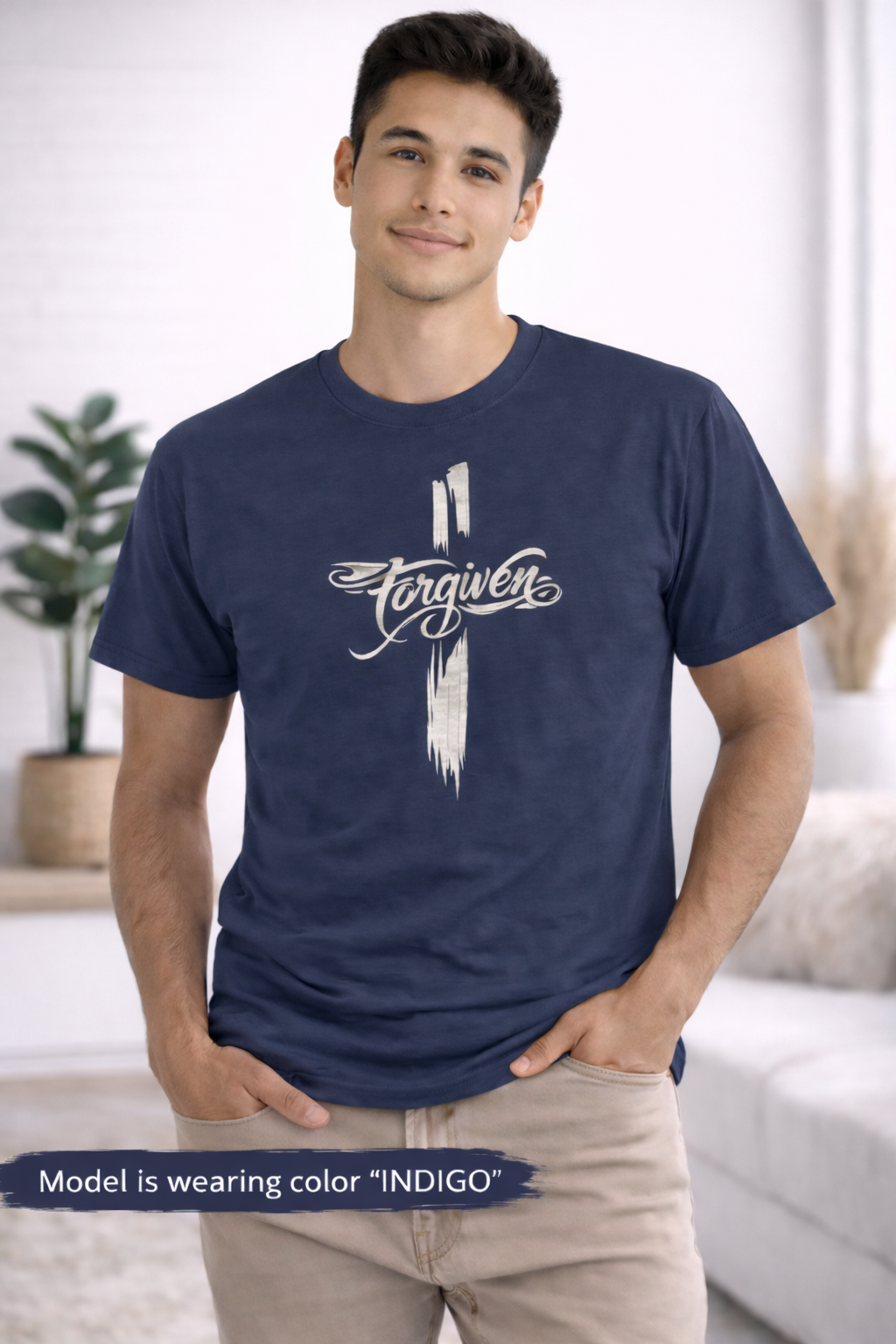 Faith Cross Script T-Shirt | Religious Christian Tee