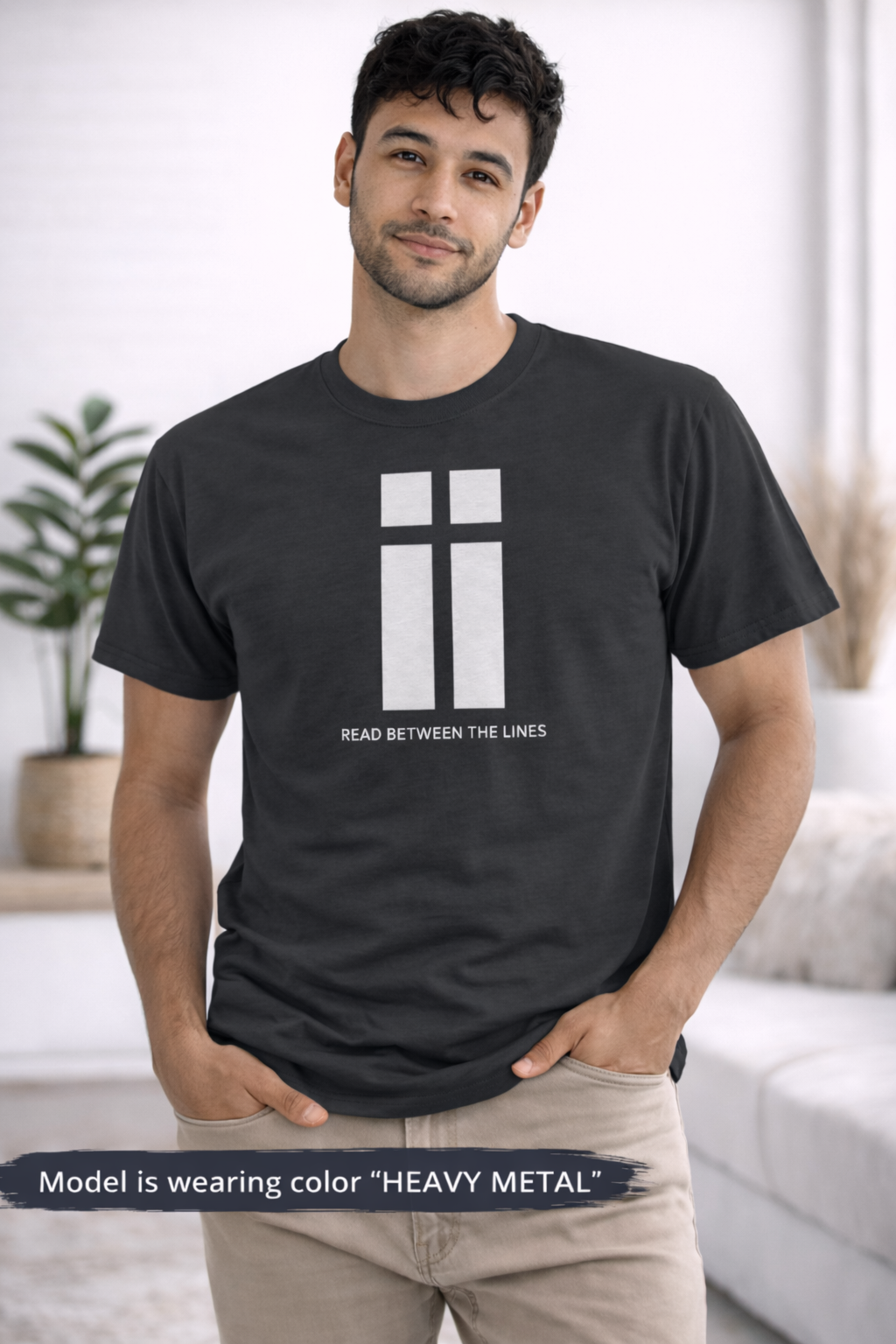 Read Between the Lines graphic Tee | Minimalist Cross Design