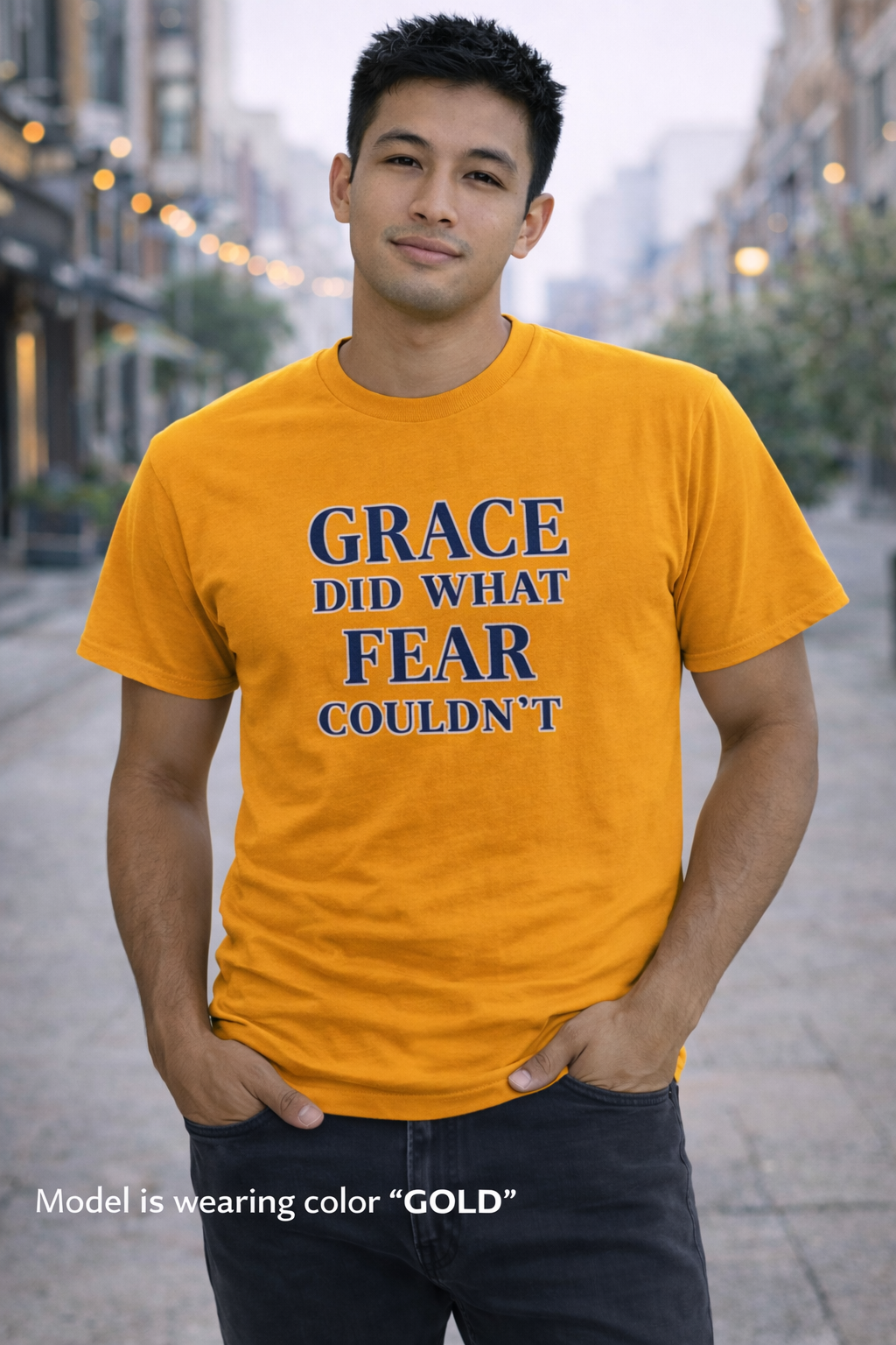 Grace Did What Fear Couldn't T-Shirt | Inspirational Faith Typography Tee