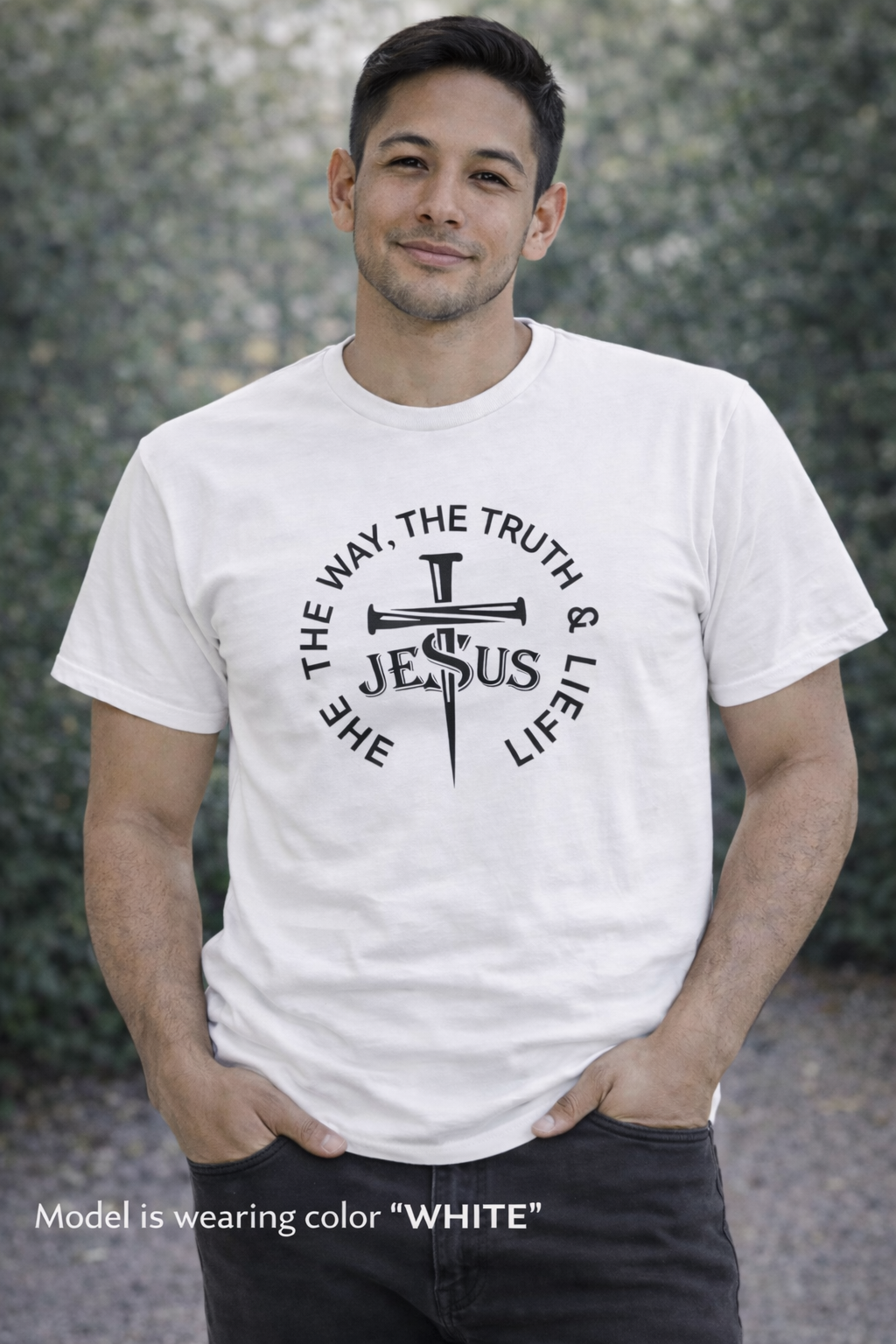 Jesus Cross Design T-Shirt | The Way The Truth & Life Christian Tee