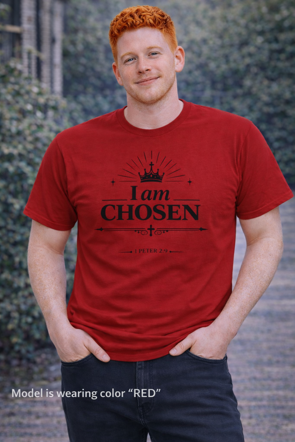 I Am Chosen T-Shirt | Crown Typography, Inspirational Scripture Tee
