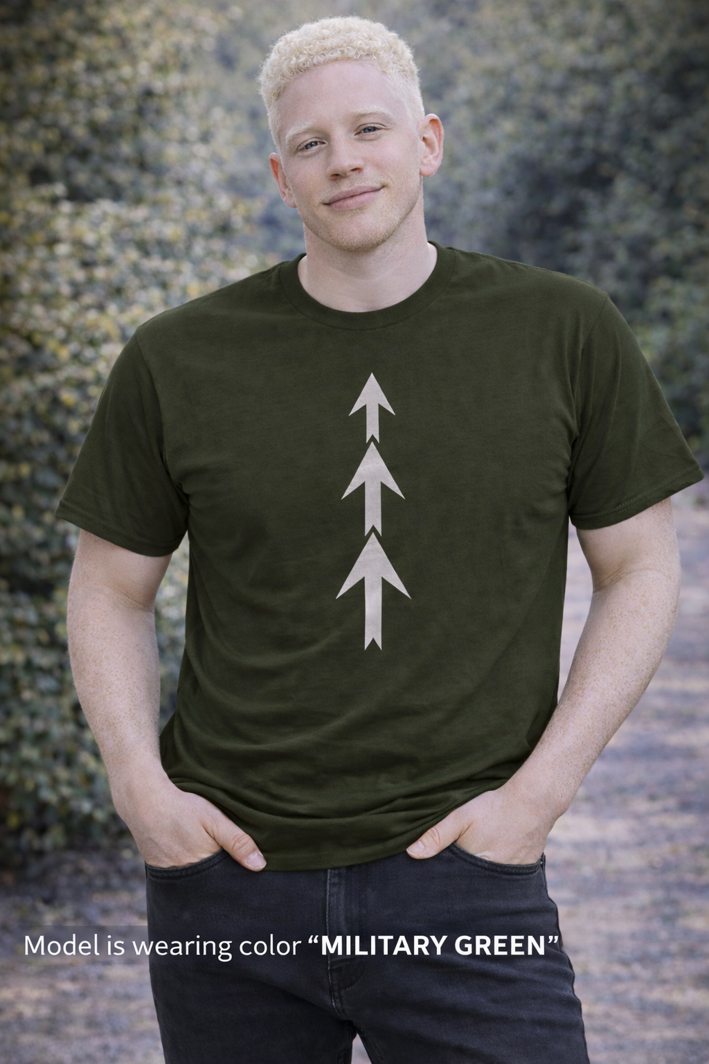 Three Arrows Vertical Tee | Minimal Arrow Graphic T-Shirt