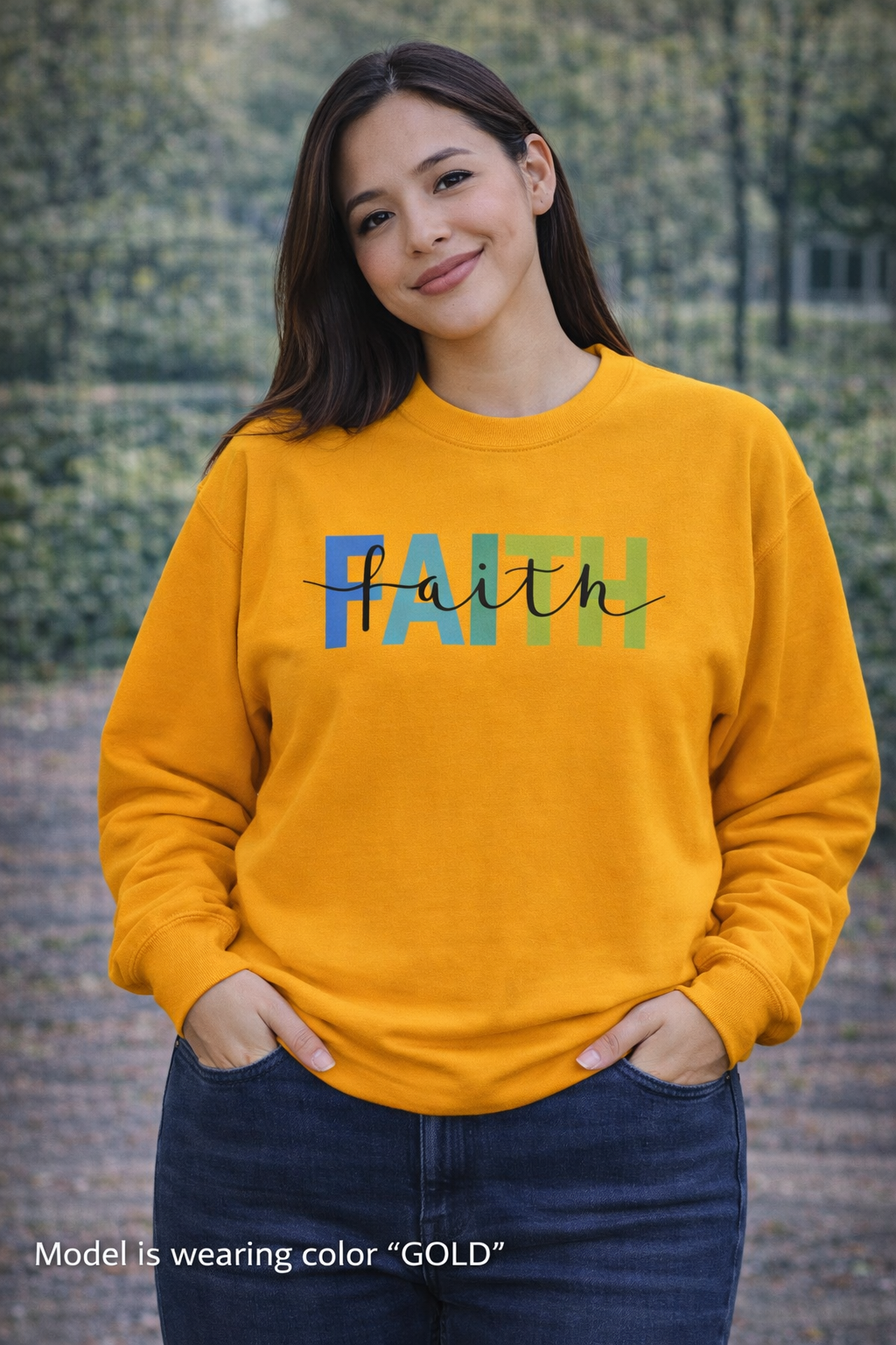 Faith Colorblock Crewneck Sweatshirt — Inspirational Christian Pullover