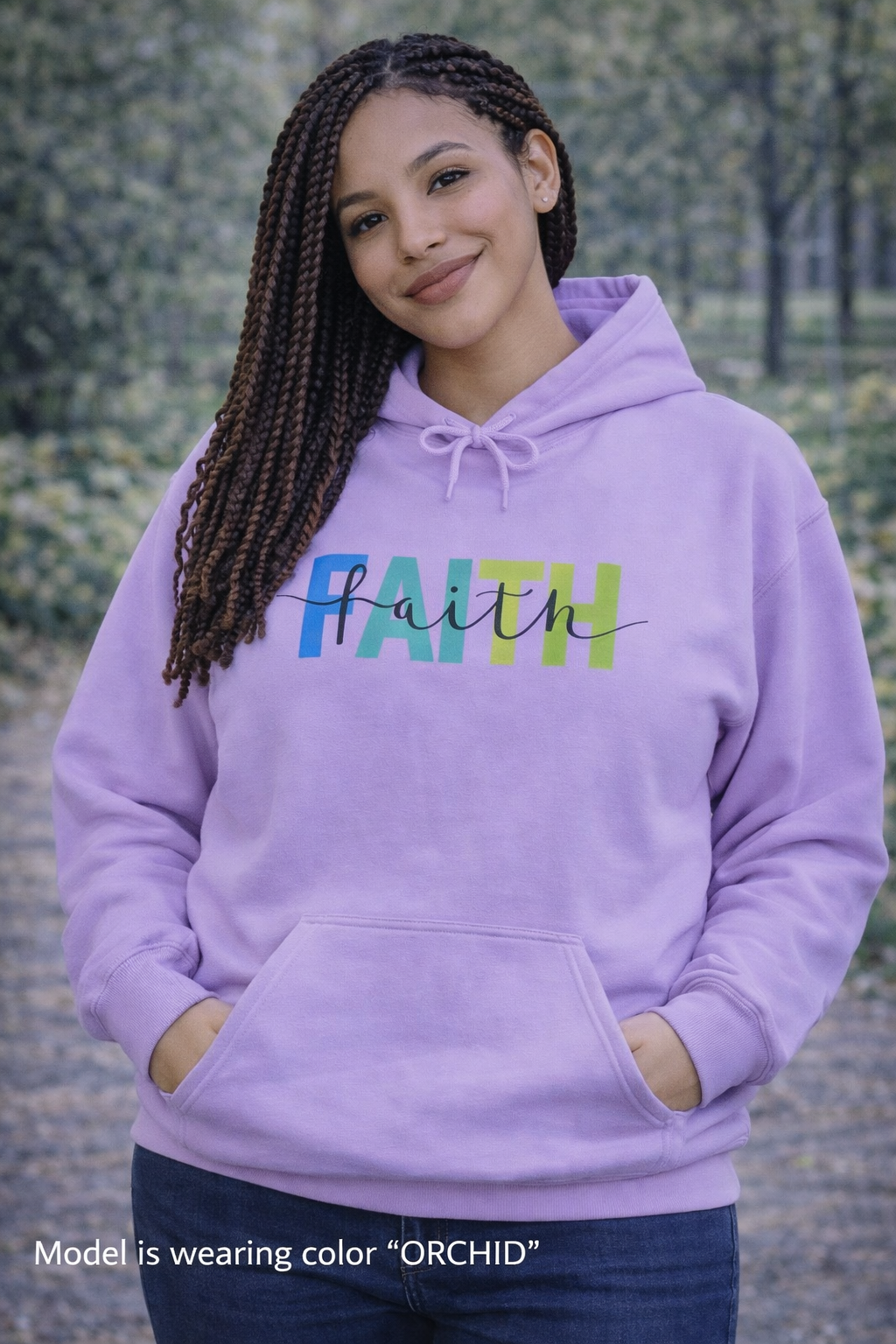 Faith Layered Graphic Hoodie — Inspiring Christian Faith Sweatshirt