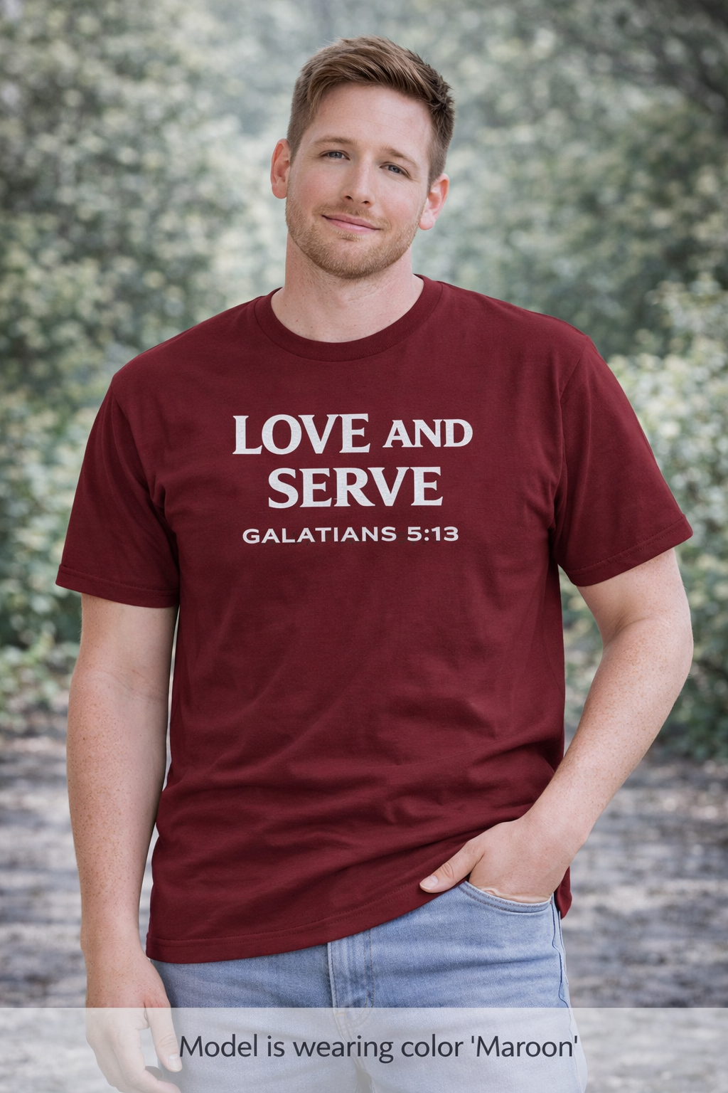 Love and Serve Tee — Christian Galatians 5:13 Inspirational T-Shirt
