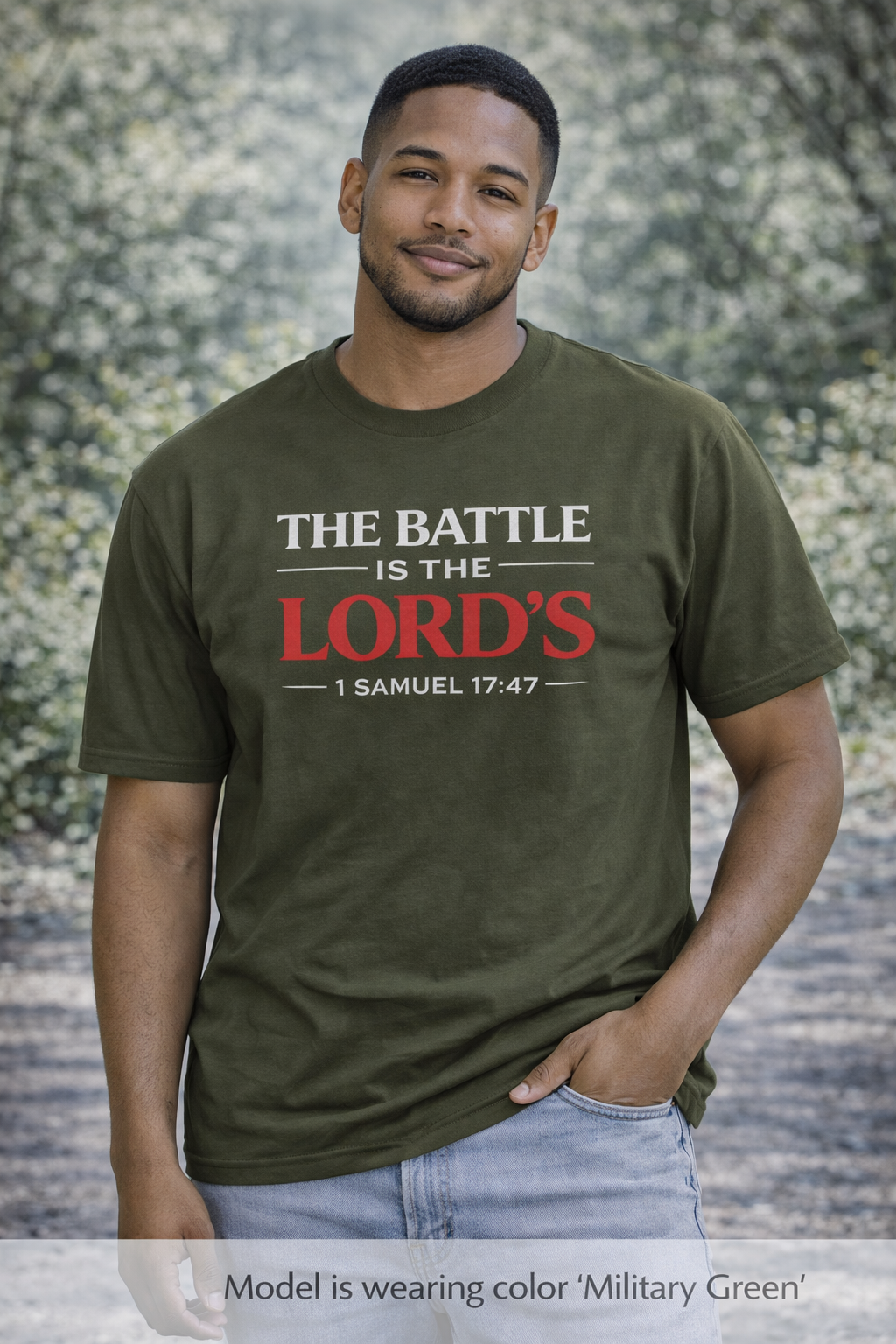 The Battle Is The Lord's T-Shirt — 1 Samuel 17:47 Faith Tee