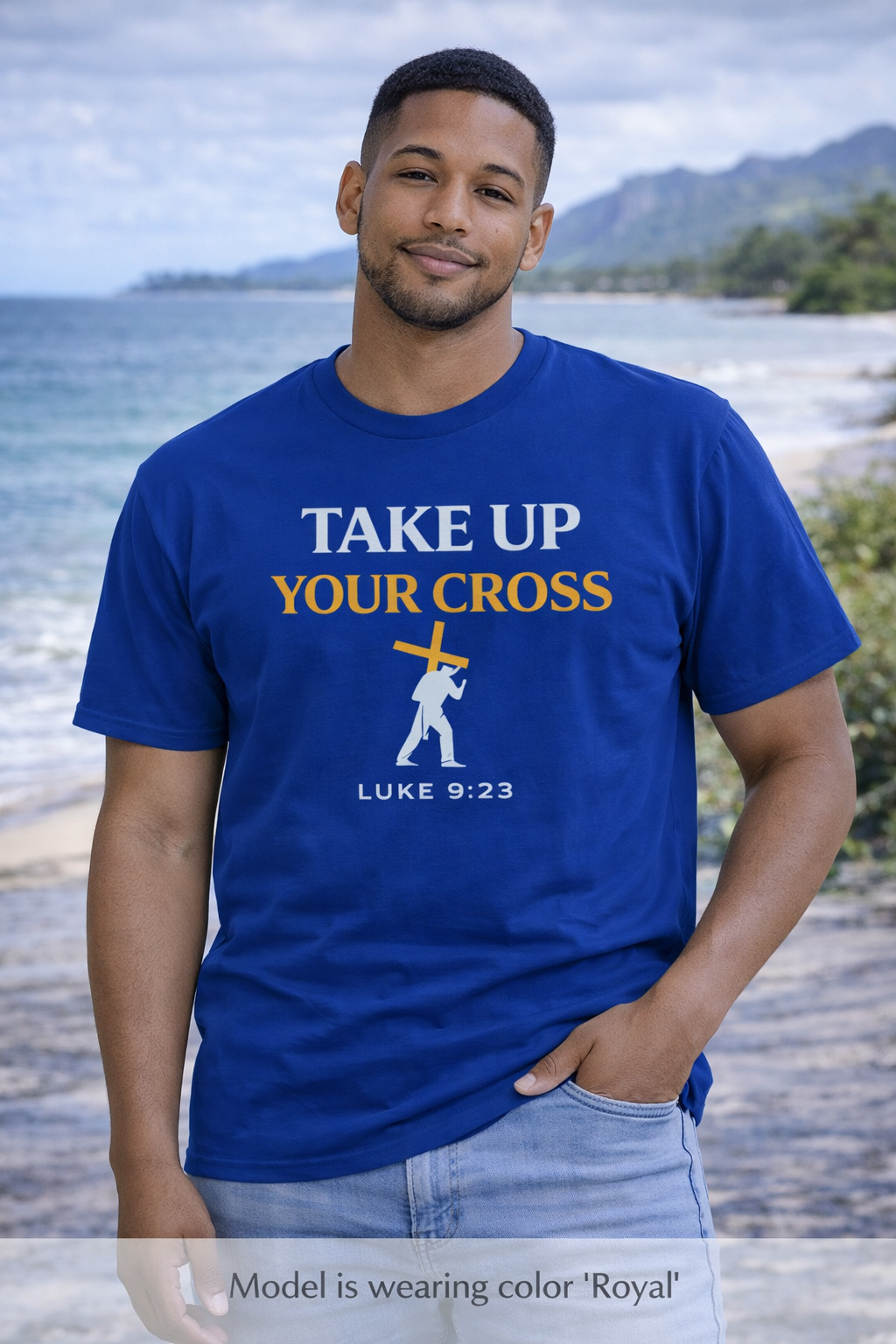 Take Up Your Cross Tee — "Take Up Your Cross" Luke 9:23 Christian T-Shirt